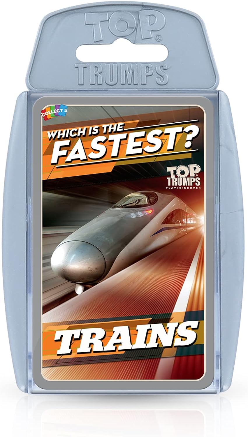 Top Trumps Trains Classics – Juego de cartas, aprende sobre el metro de Londres, los trenes de hielo alemanes y Beijing Shanghai en este juego