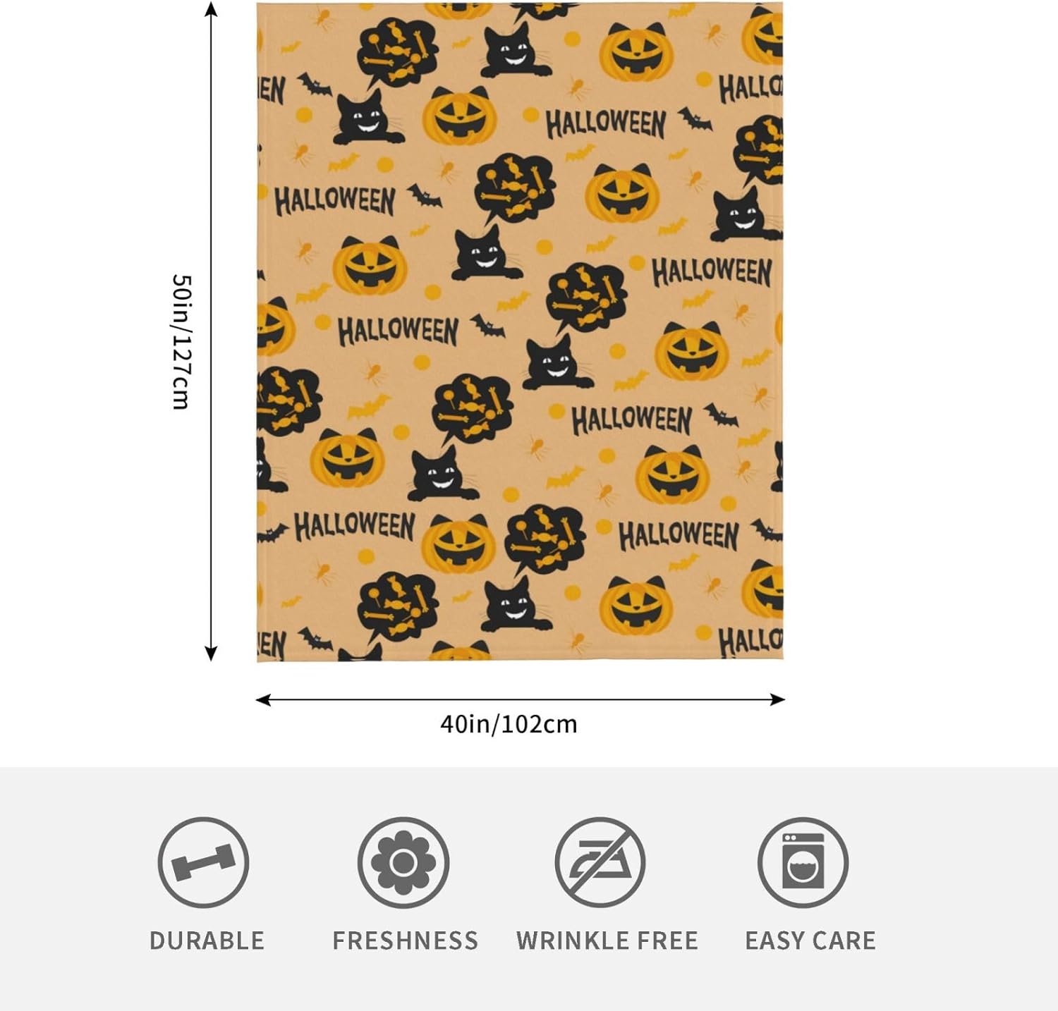 AFHYZY Manta de Halloween para mujer, suave manta de forro polar de verano, lavable, manta ligera de viaje para sofá, cama, sillón durante todas las