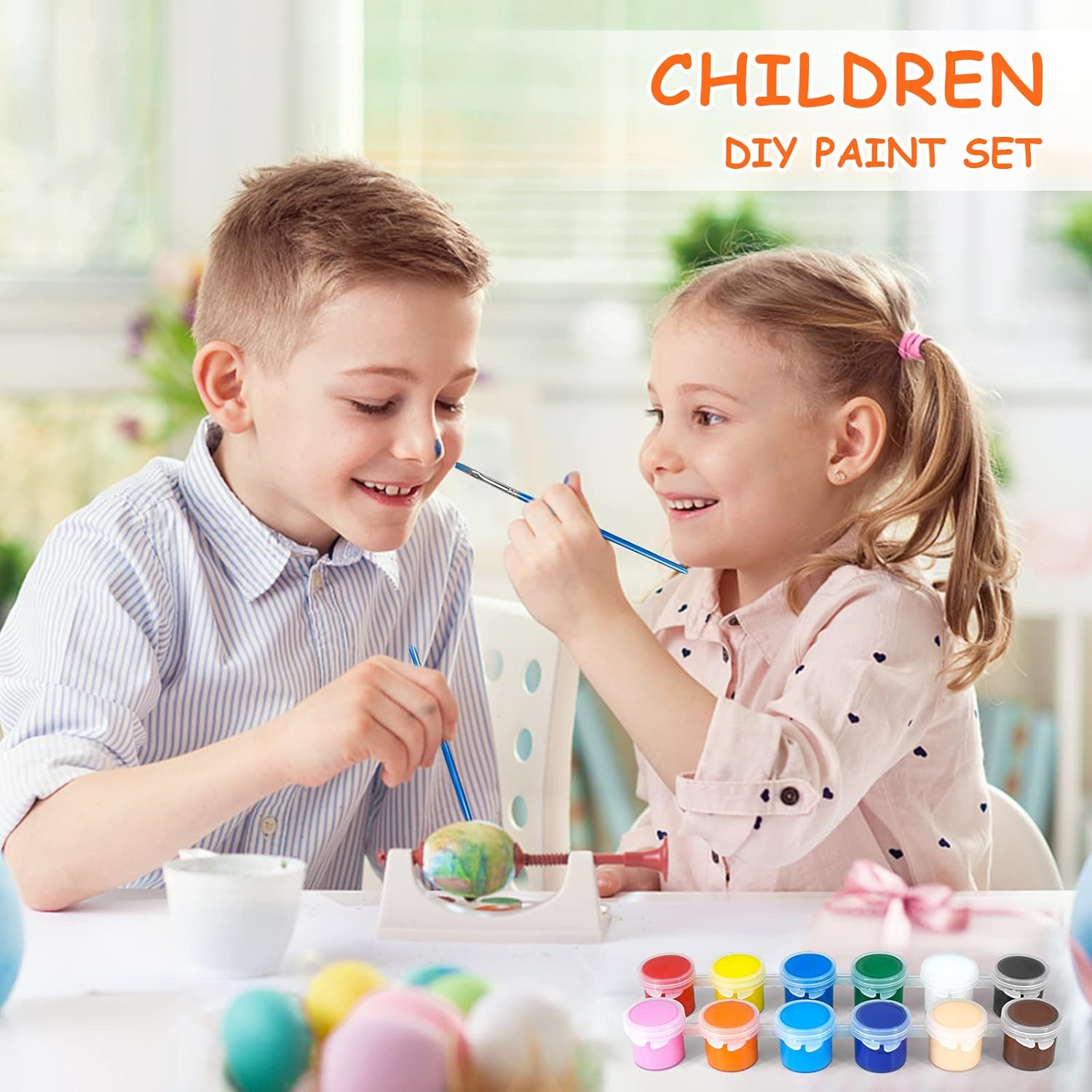 Juego de 10 mini pintura acrílica, 12 colores de tiras de pintura acrílica para niños y adultos, 140 piezas de pintura para niños, almacenamiento de