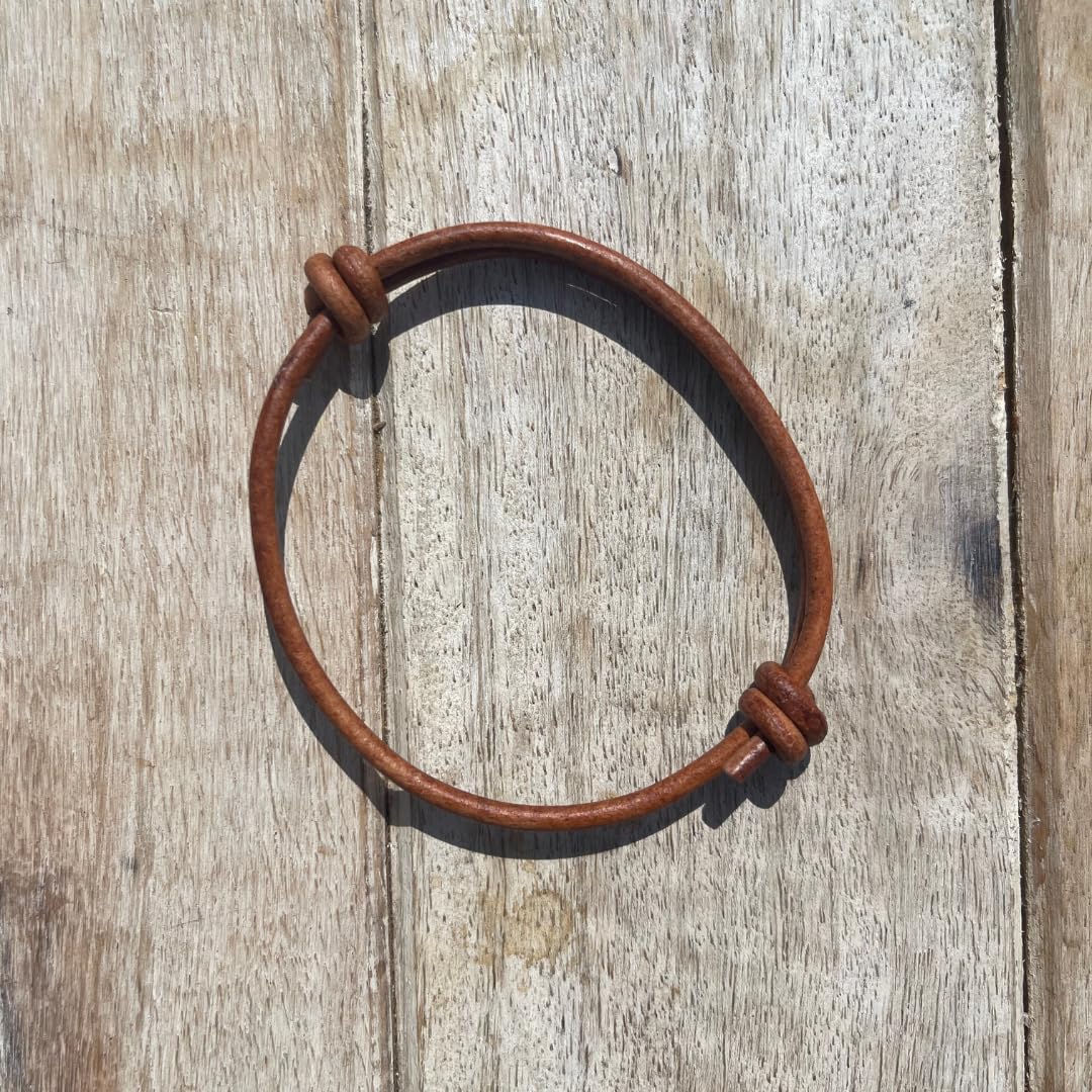 3 mm Men Genuine Leather Bracelet – Handmade Adjustable Cuff, Mens Minimalism Leather Wrap Wristband, Simple Accessories, Premium Leather, Women