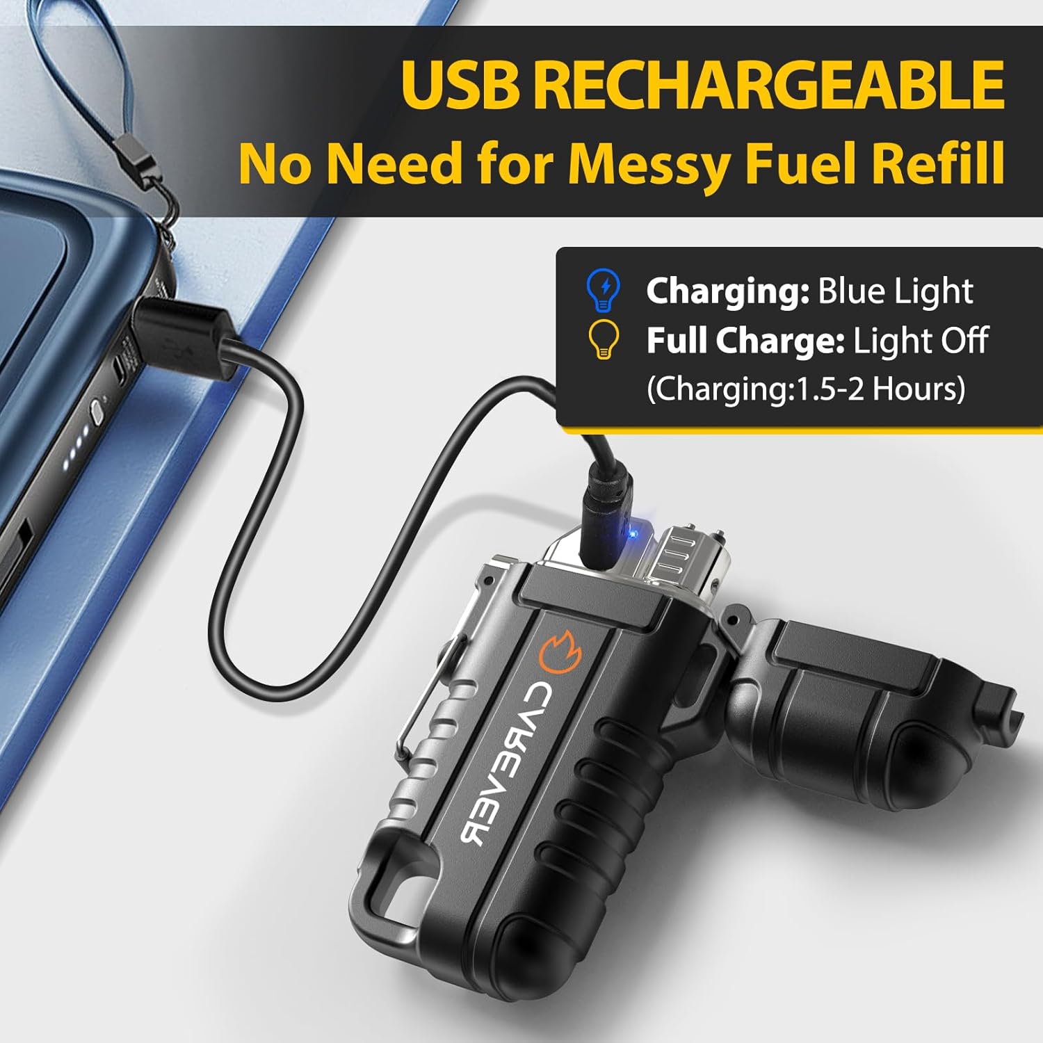 Encendedores eléctricos USB, regalos para hombres, paquete de 2  360 rellenos de calcetines flexibles e impermeables, regalos para Navidad, elefante