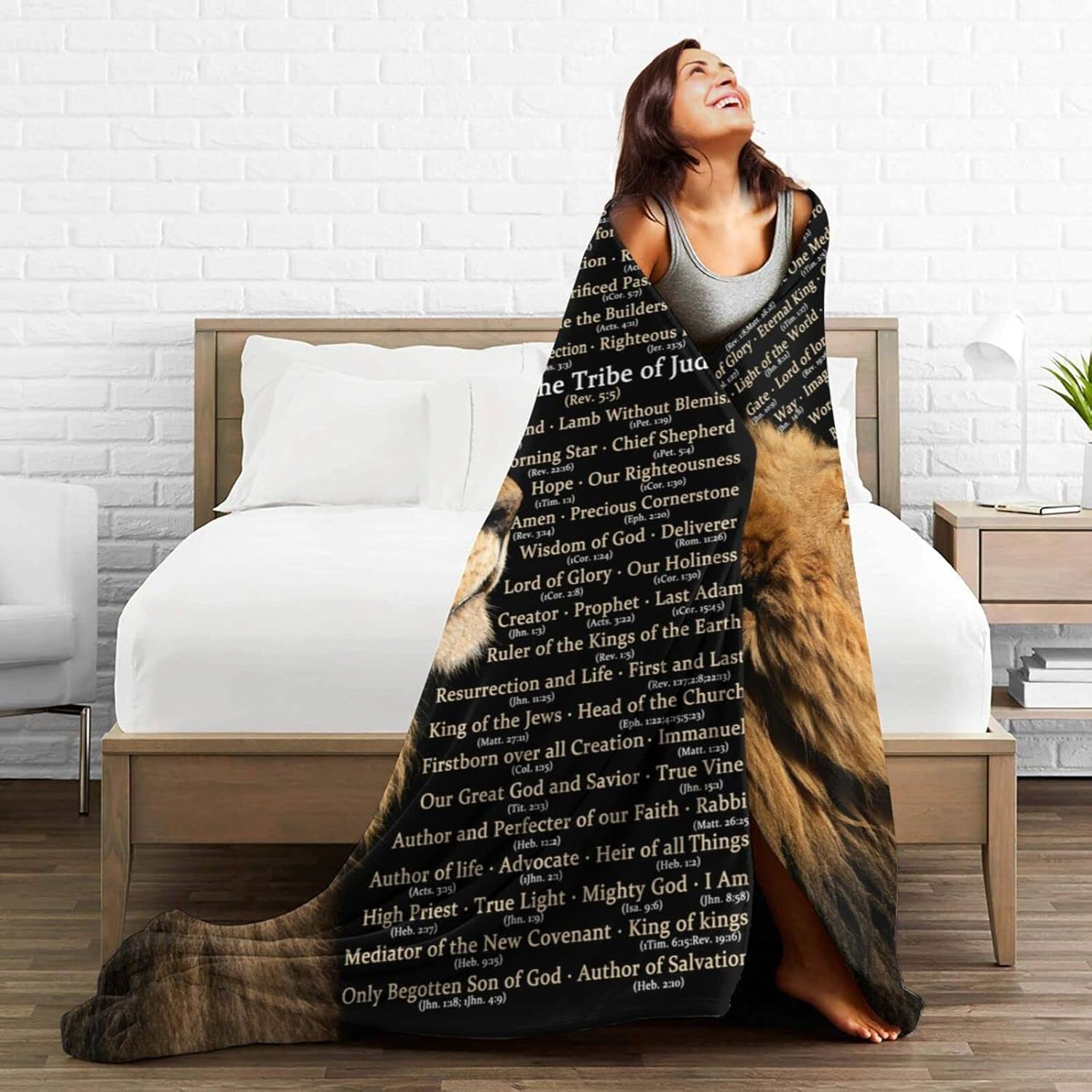 Manta de regalo religioso con nombres de Cristo, manta cristiana, suave, ligera, acogedora y cálida para mujeres y hombres, regalo – 80 x 60 pulgadas
