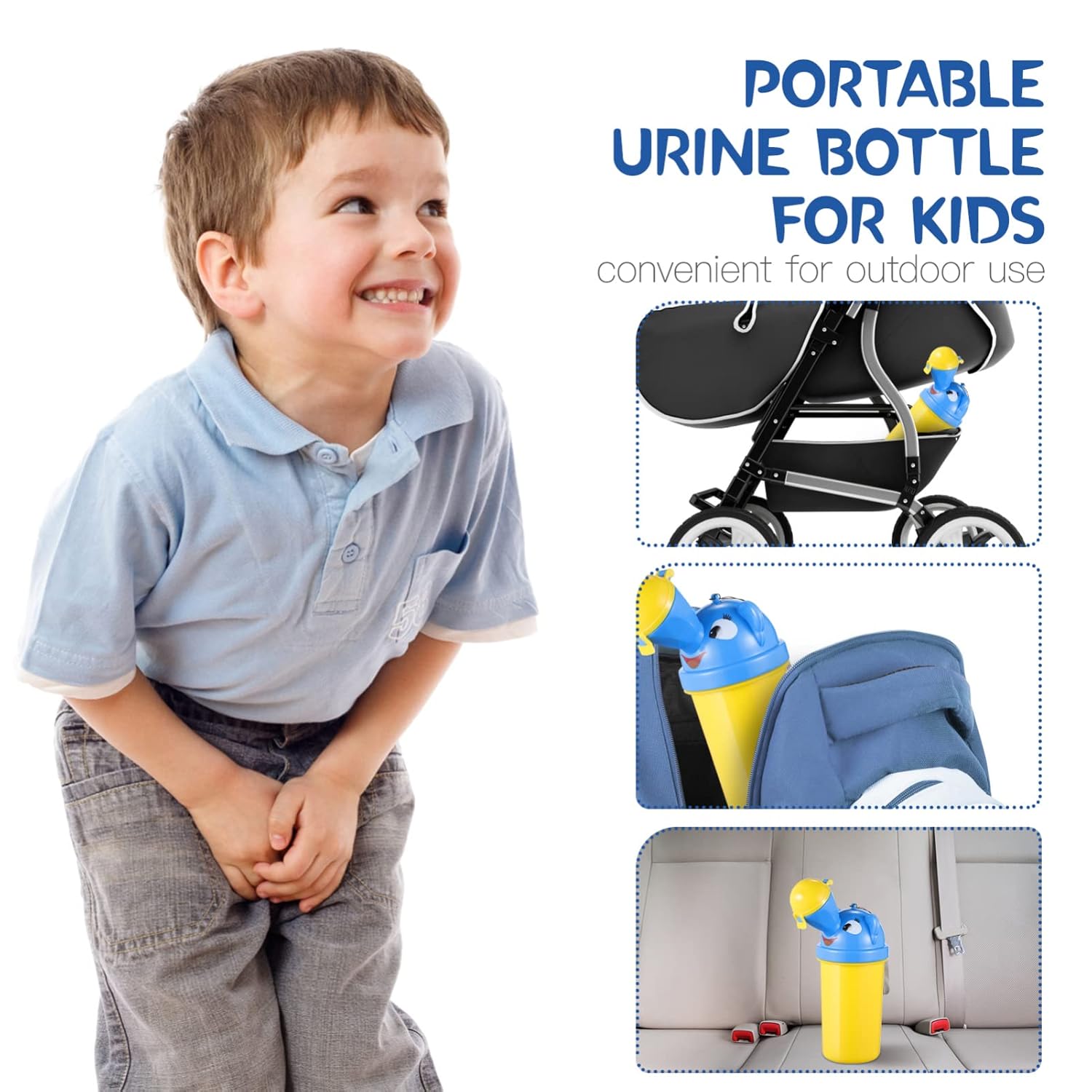 NUOBESTY Botella de orina para niños, orinal portátil para orinal, taza de entrenamiento de orina de emergencia para acampar al aire libre, viajes