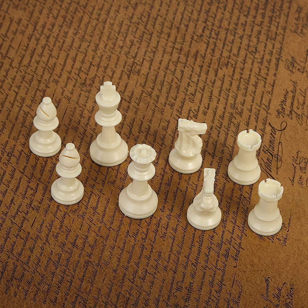 Juego de piezas de ajedrez portátil de plástico juego de ajedrez internacional juego completo de ajedrez negro y blanco para adultos y niños