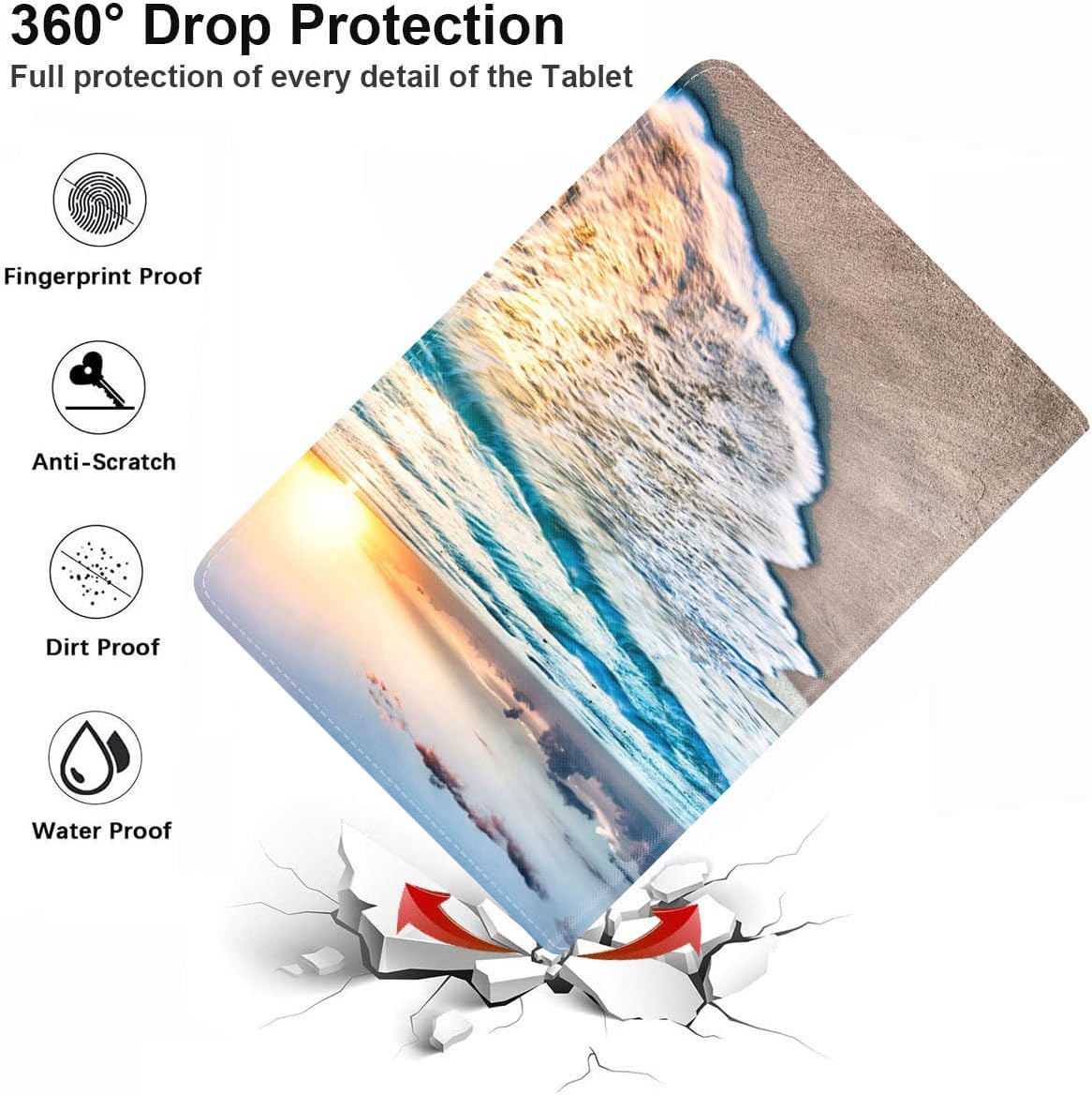 Funda para Samsung Galaxy Tab A8 de 10.5 pulgadas 2022 (Modelo SM-X200X205X207) – Funda delgada de piel sintética con función de reposoencendido