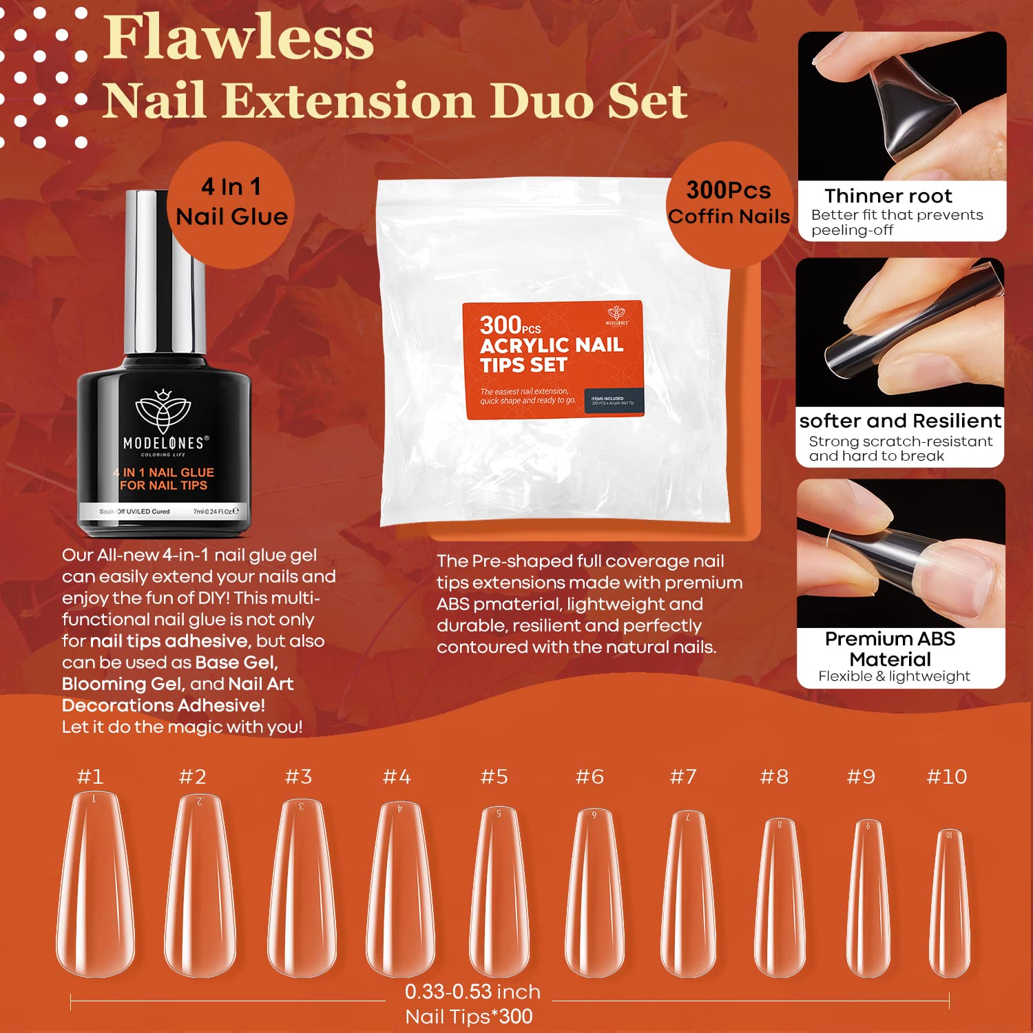 Modelones Kit de esmalte de uñas de gel de 32 colores otoñales con luz UV  49 piezas amarillo, naranja, marrón, rojizo rojo burdeos, kit de manicura