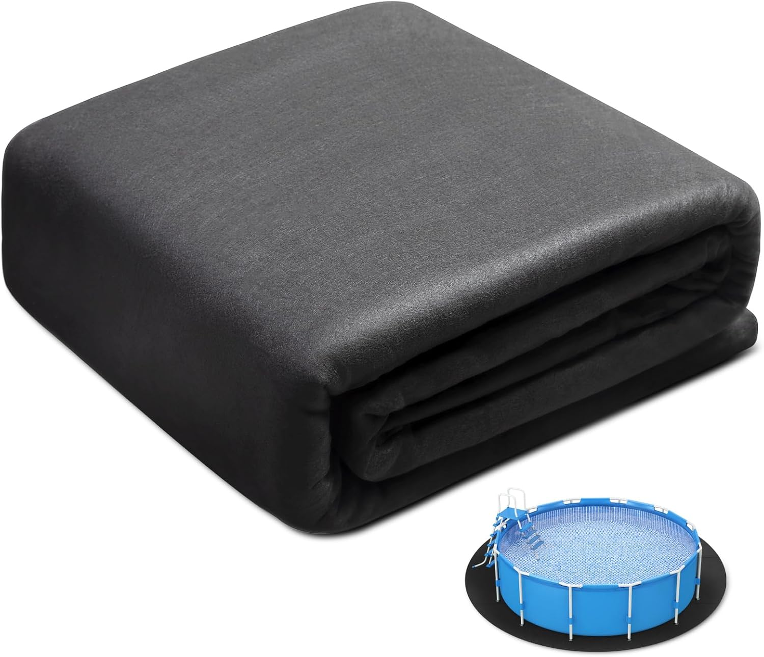 poollord Almohadilla de revestimiento de piscina, almohadillas de piscina de suelo de 18 pies para piscinas sobre el suelo, tela de tierra de