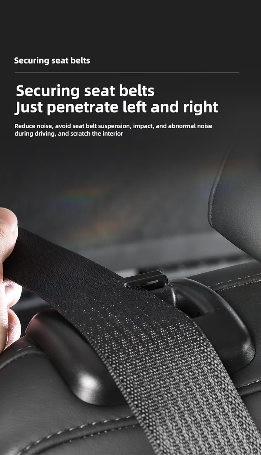LUCKEASY Limitador de soporte de guía para cinturón de seguridad trasero para Tesla Modelo Y 2021-2023 Modificación interior automotriz negro 2