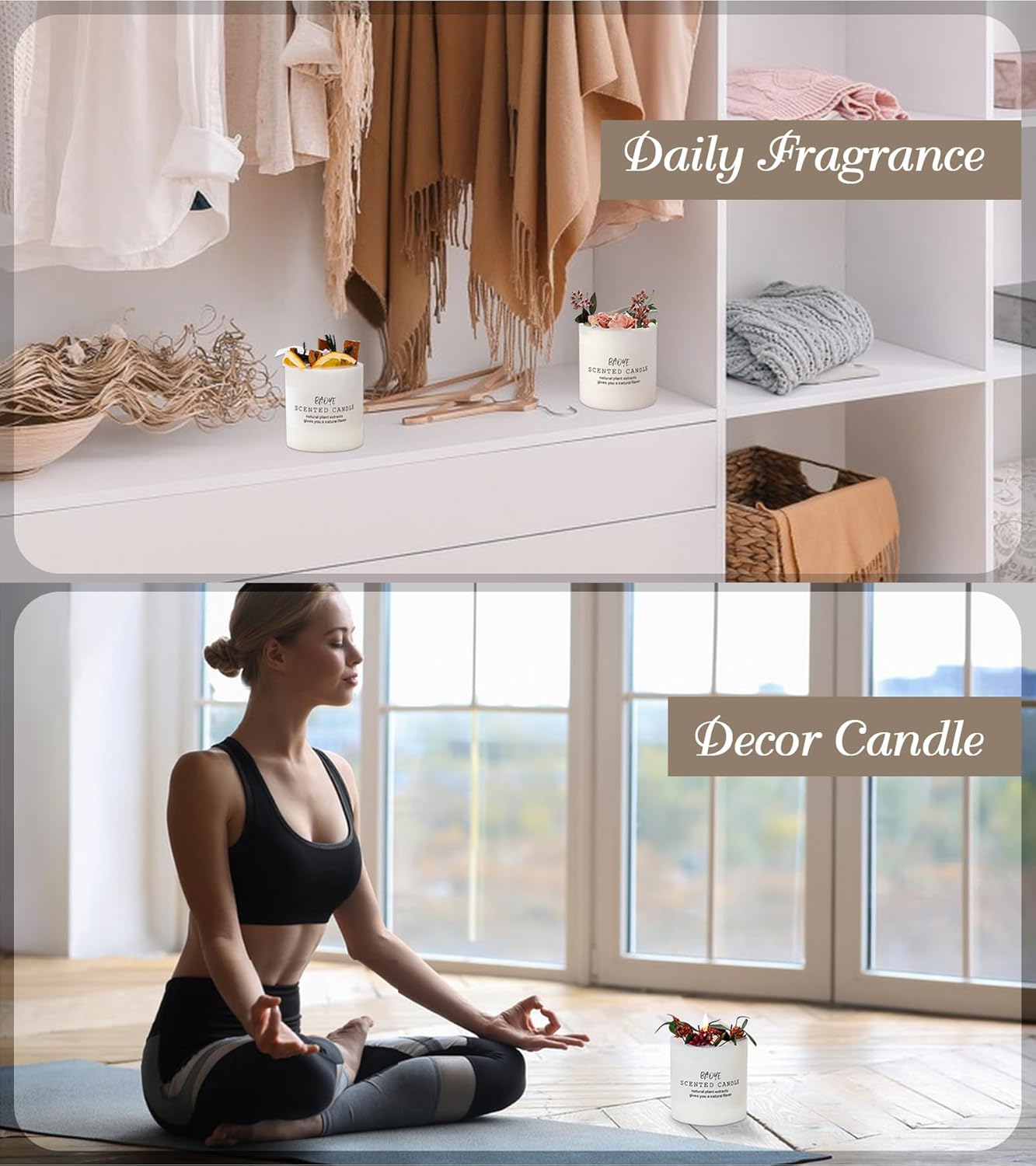 Velas perfumadas para hombres, velas de aromaterapia para hombres, velas de soja, velas de ébano ámbar, velas de larga duración, velas hechas a mano