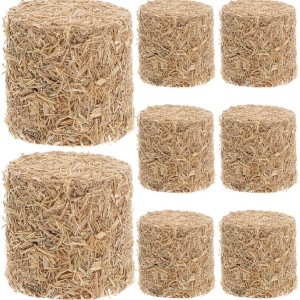 Toyvian 8 piezas de mini pacas de heno de imitación de otoño para decoración de cosecha, pequeña decoración decorativa de Hayrick estireno nieve Toyvian 8 piezas de mini pacas de heno de imitación de otoño para decoración de cosecha, pequeña decoración decorativa de Hayrick estireno nieve