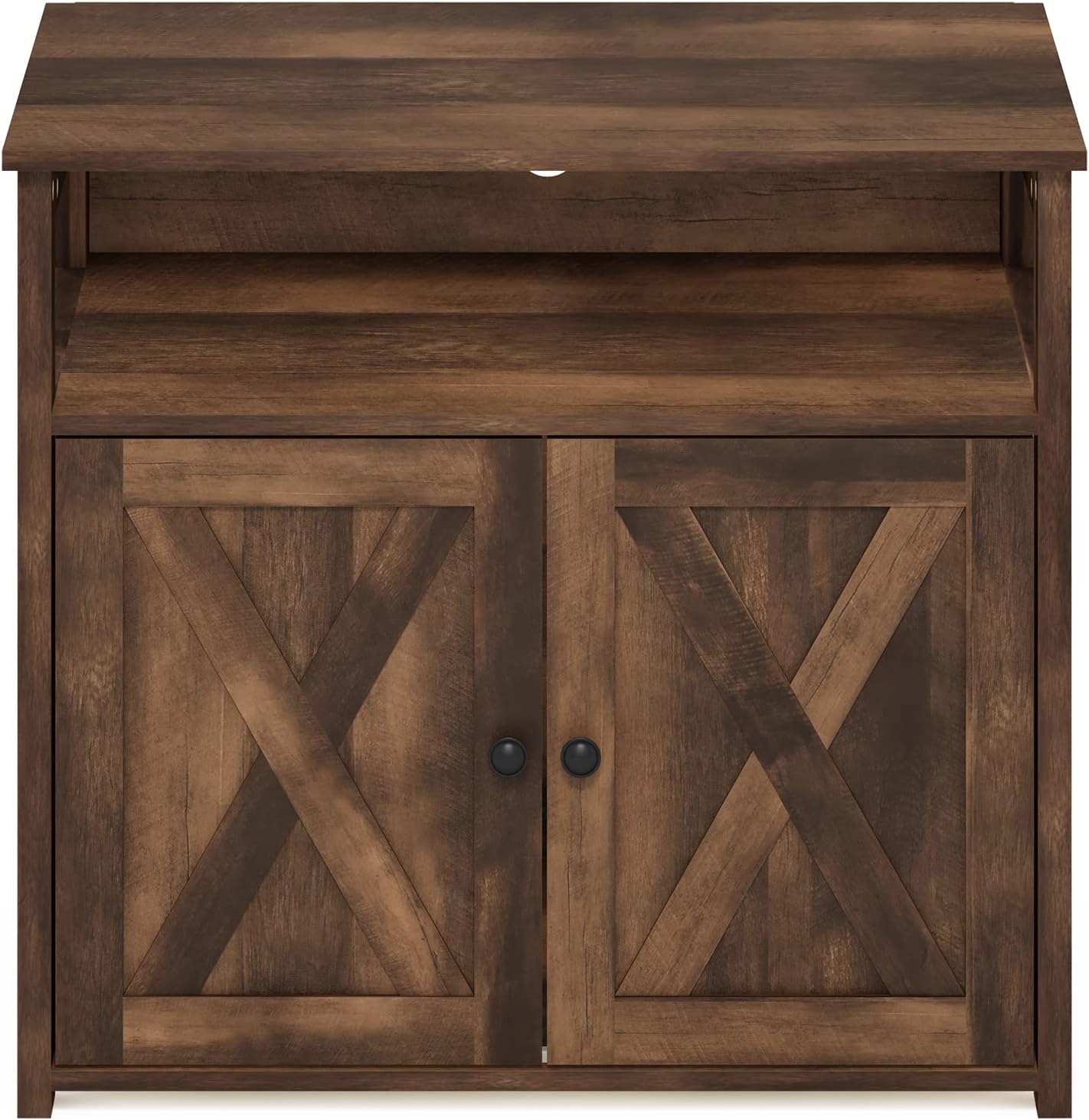 Furinno Peli Farmhouse – Armario de arena para gatos con 2 puertas, color marrón rústico