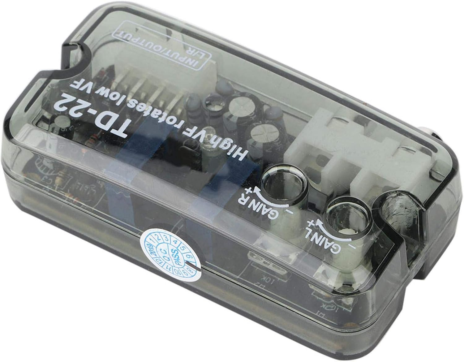 Fydun Convertidor de alto a bajo para audio de coche, convertidor de audio estéreo de alta a baja frecuencia, convertidor de nivel de altavoz con