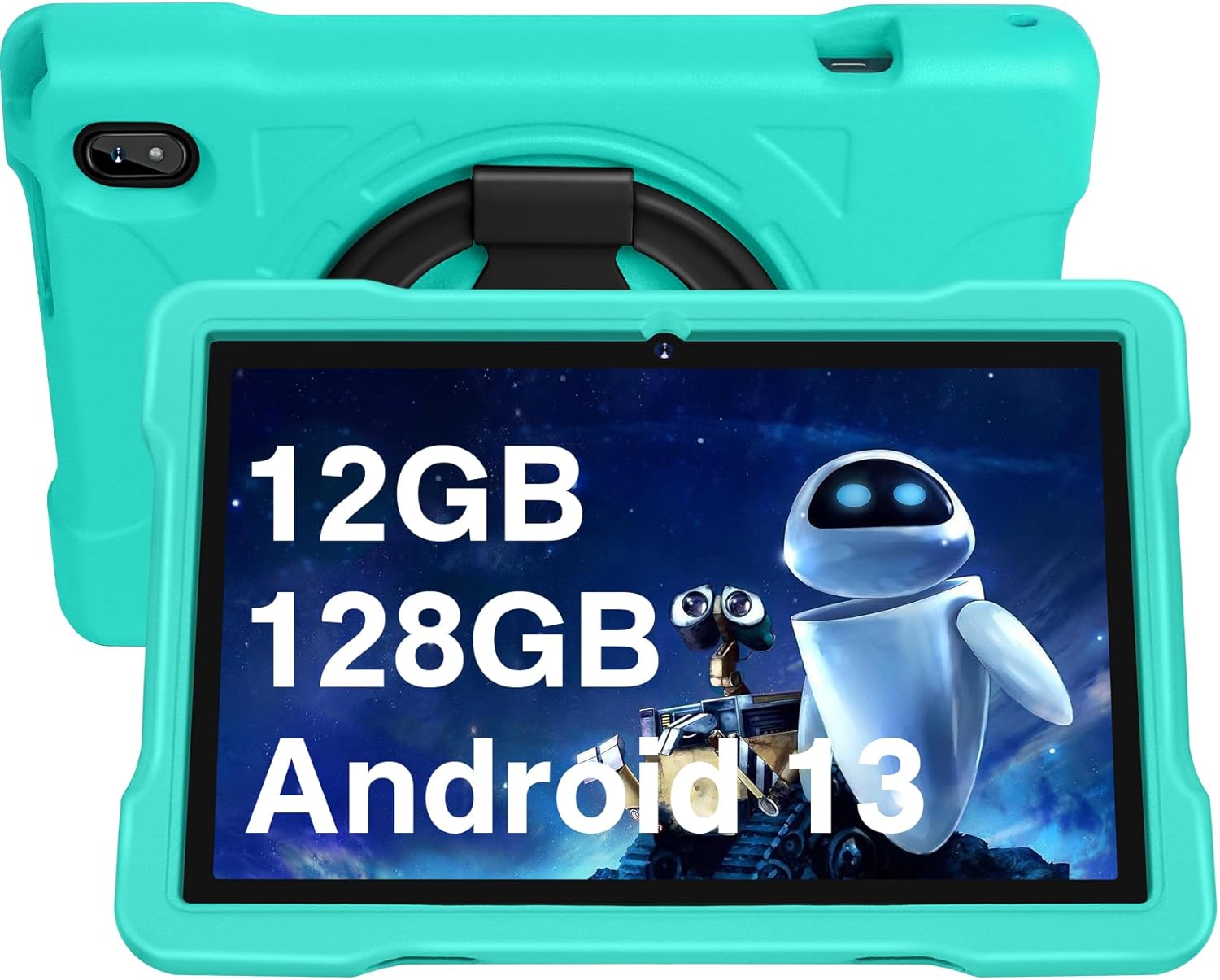 Tableta para niños 2024, tabletas Android 13 de 10 pulgadas para niños pequeños de 12 GB+128 GB 6000 mAh con funda a prueba de golpes, WiFi 5G,