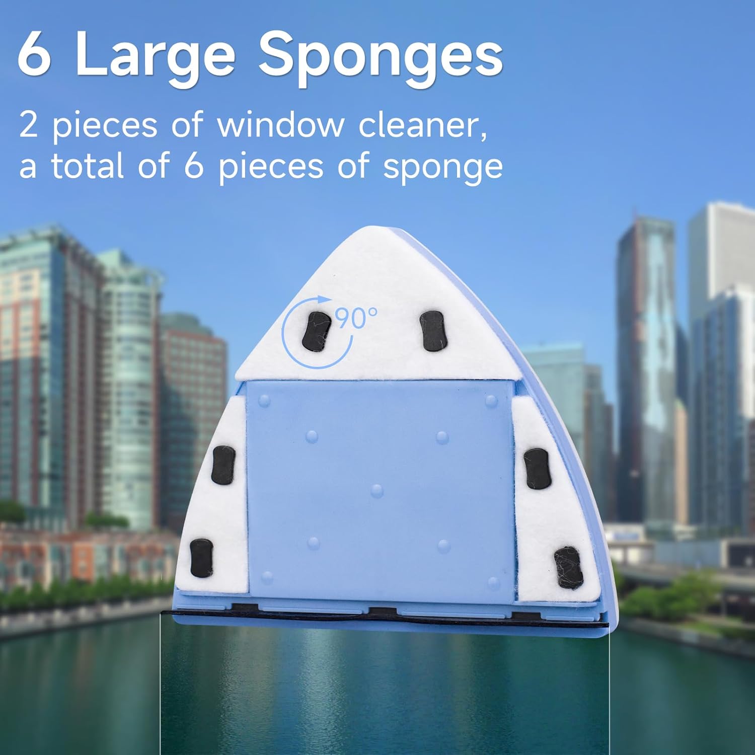 El limpiador de ventanas de doble cara con fuerza magnética ajustable de 6 niveles es adecuado para edificios de gran altura al aire libre y