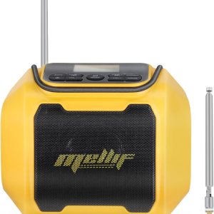 Mellif Altavoz de radio AMFM para batería de 20 V inalámbrico al aire libre TWS altavoz de emergencia radio meteorológica SOS y graves pesados, Mellif Altavoz de radio AMFM para batería de 20 V inalámbrico al aire libre TWS altavoz de emergencia radio meteorológica SOS y graves pesados,