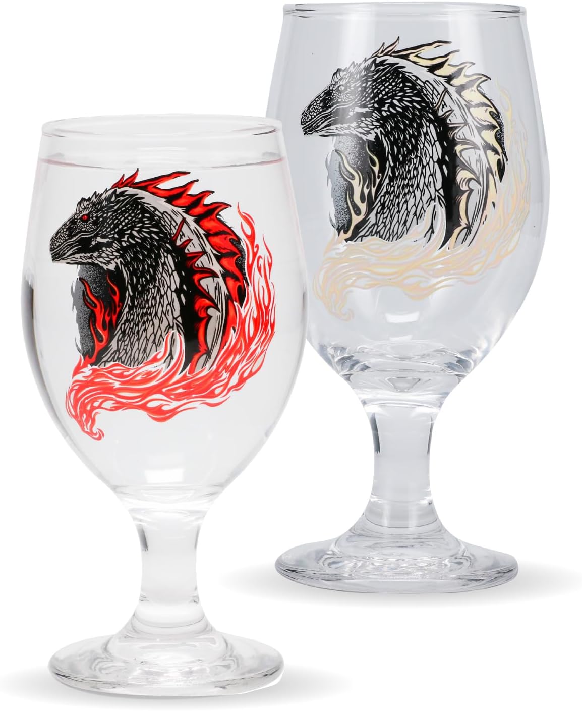 Paladone House Of The Dragon – Copa de cristal que cambia de color (10.2 onzas líquidas), mercancía y regalo de Juego de Tronos, novedad medieval de
