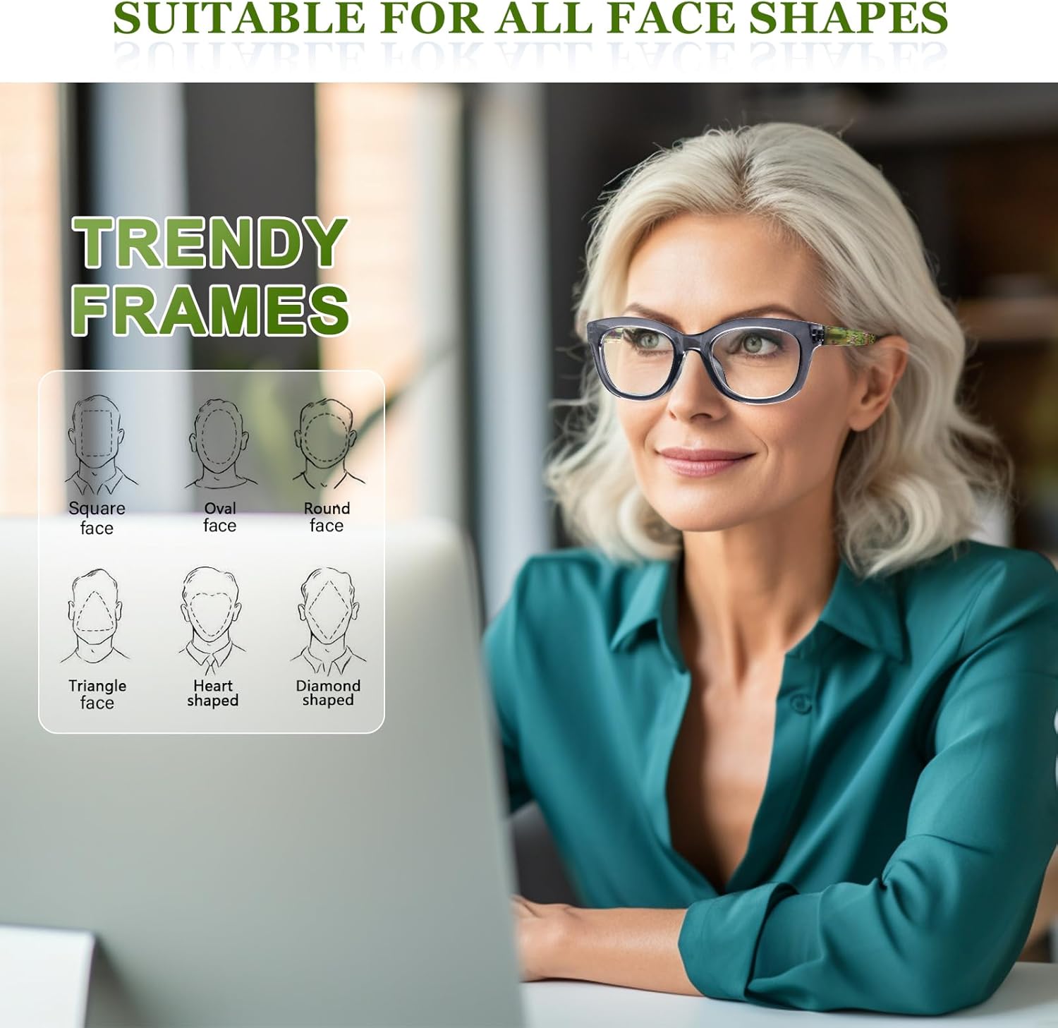 MAEOWN Oprah Style – Gafas de lectura para mujer, bloqueo de luz azul, paquete de 6 lentes para lectura de computadora, lentes de calidad de moda