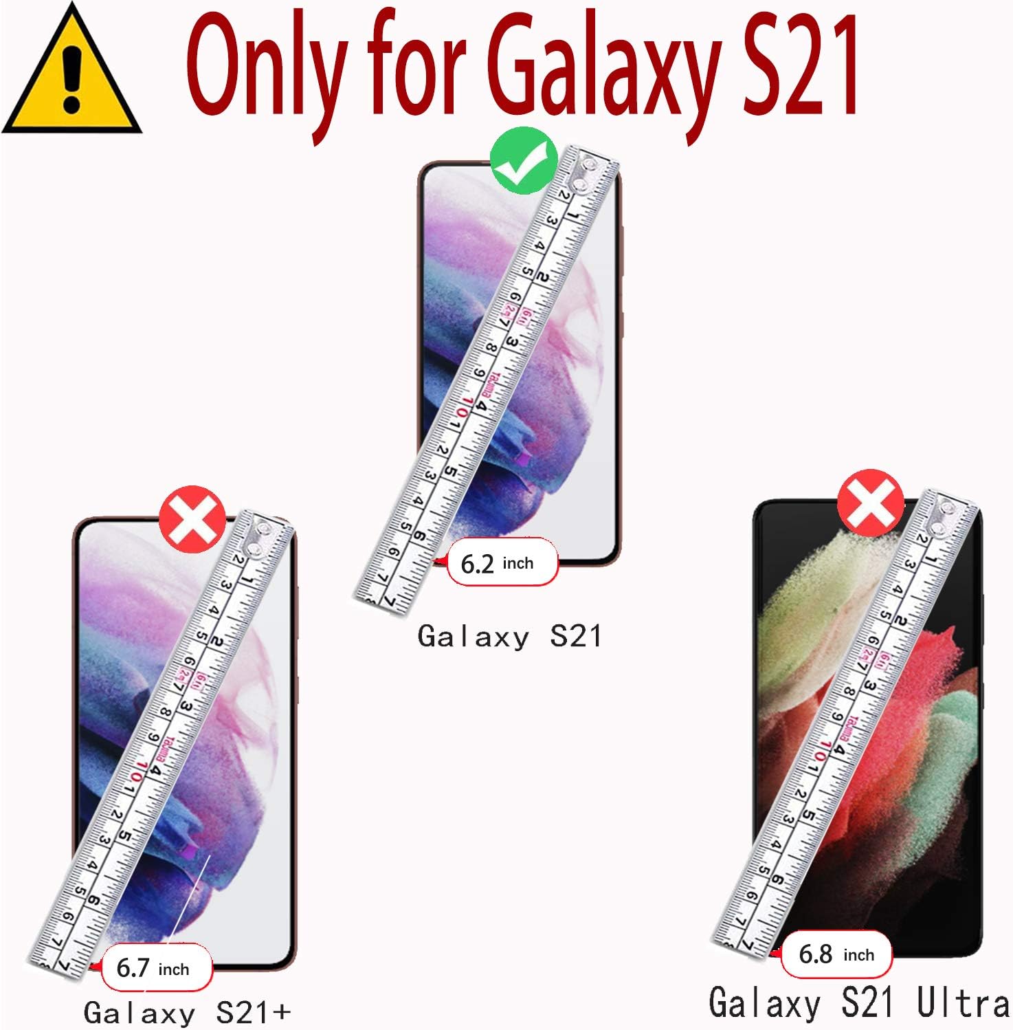 MONASAY Funda tipo cartera compatible con Galaxy S21 5G, 6.2 pulgadas, protector de pantalla incluido, bloqueo RFID, funda de piel con tarjetero y