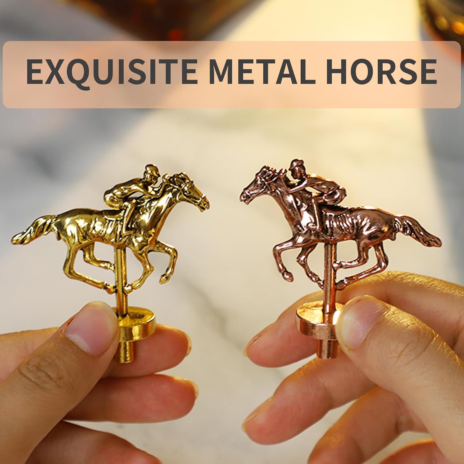 Juego de mesa de carreras de caballos de metal, juego de mesa, línea de meta, edición de lujo, tablero de carreras de madera maciza, 11 lotes de