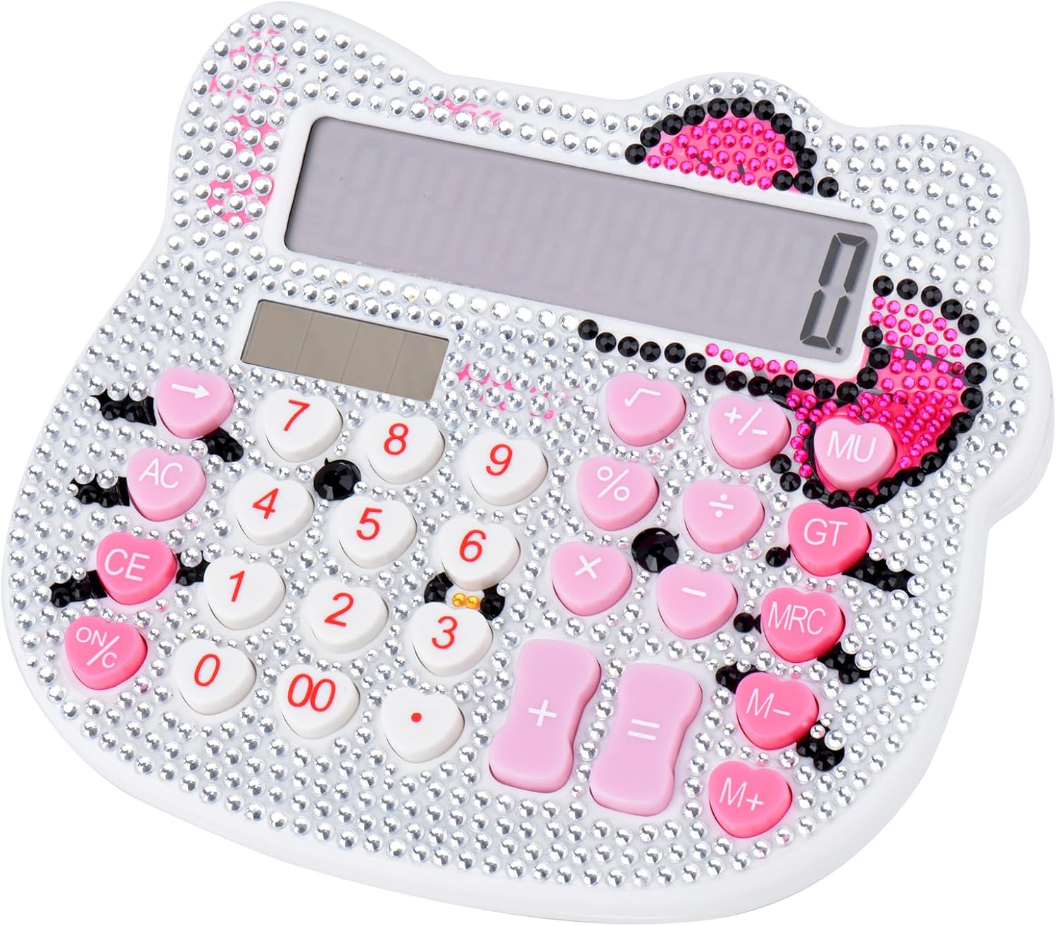 Calculadoras de escritorio para mujer, calculadora de escritorio de 12 dígitos con pantalla LCD grande y botón sensible, energía solar y de batería,