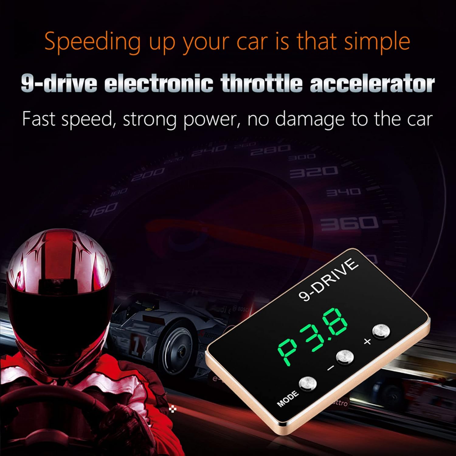 Controlador electrónico del acelerador, controlador electrónico del acelerador de 9 unidades, pedal de carreras, potente reemplazo de refuerzo para