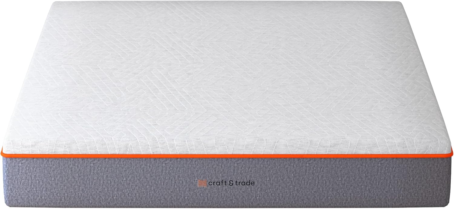 Craft & Trade Artistry – Colchón híbrido de espuma viscoelástica y bobina, espuma de gel de cobre y bobinas de borde de calibre, 10 pulgadas,