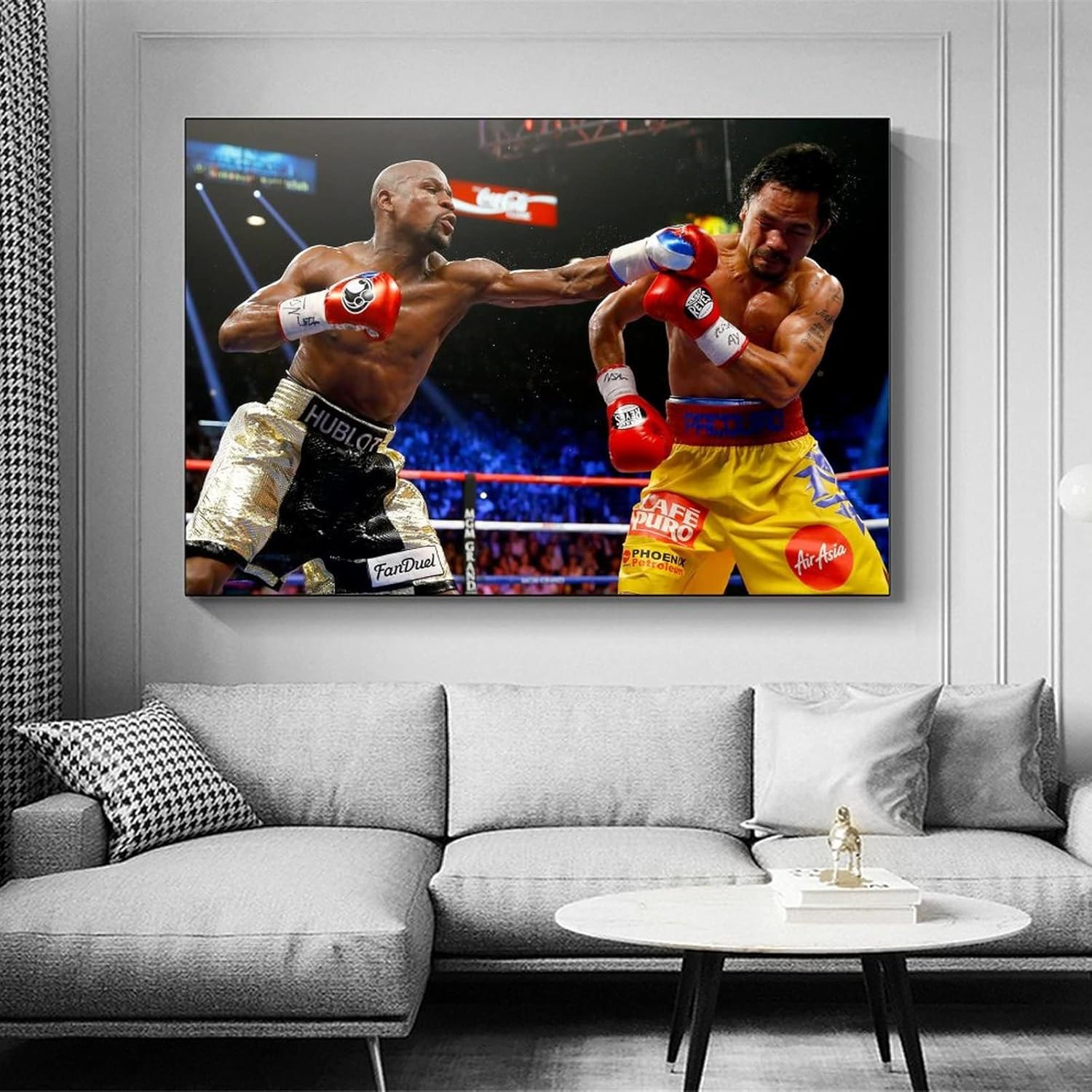 HYYNN Floyd Mayweather Jr. y Manny Pacquiao Fighting For The Title – Póster artístico de pared y arte de pared, póster moderno para decoración de