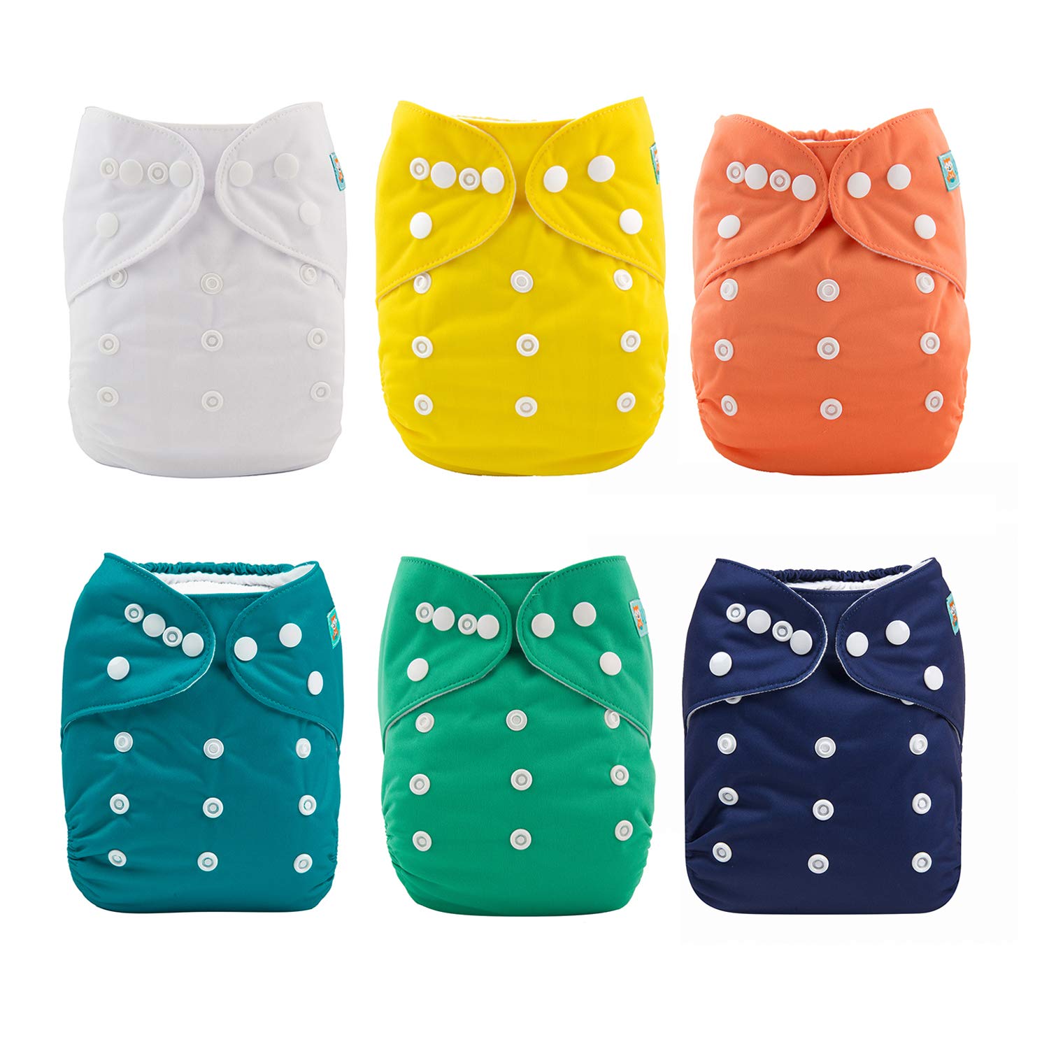 Pañales Alvababy de tela, talla única, lavables, reutilizables, paquete de 6 y 12 insertos, para bebé y niño, talla única , 6BM102, 1