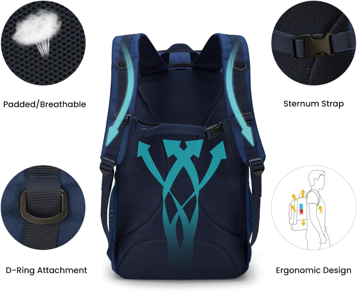G4Free Mochila táctica militar 45L 3 días de supervivencia de asalto Molle Pack para senderismo, camping, viajes, Azul oscuro, Mochilas de mochila