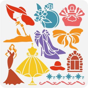 BENECREAT Plantilla de plástico de moda para mujer, vestido de perfume, plantilla de decoración de tacones altos, plantillas de pintura de dibujo BENECREAT Plantilla de plástico de moda para mujer, vestido de perfume, plantilla de decoración de tacones altos, plantillas de pintura de dibujo