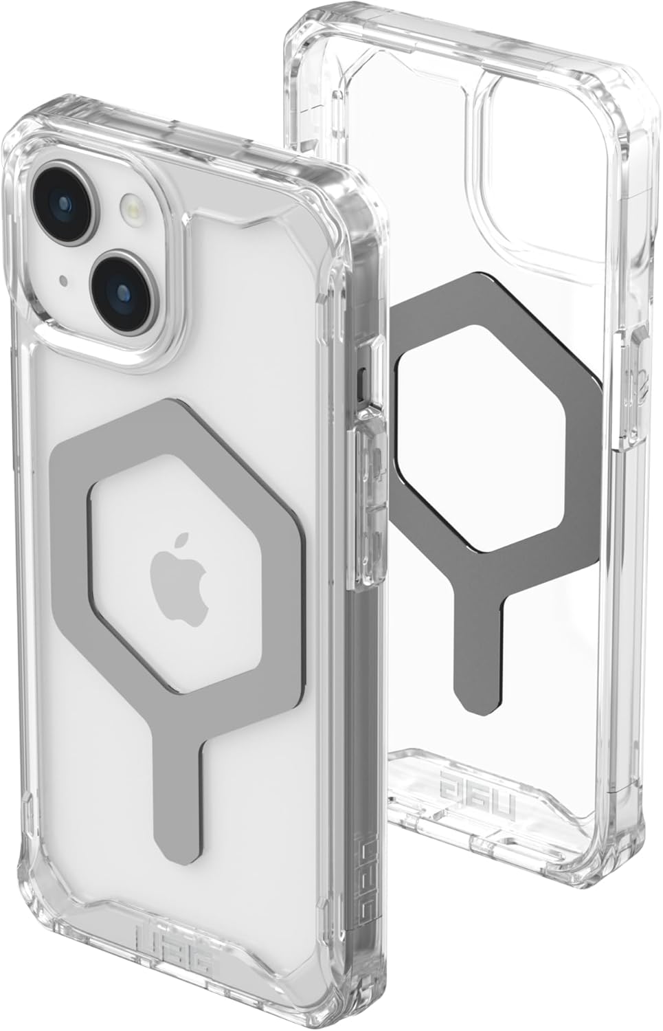 URBAN ARMOR GEAR UAG – Funda diseñada para iPhone 15 Plyo IceSilver de 6.1 pulgadas, compatible con MagSafe Bundle con cordón cruzado UAG para