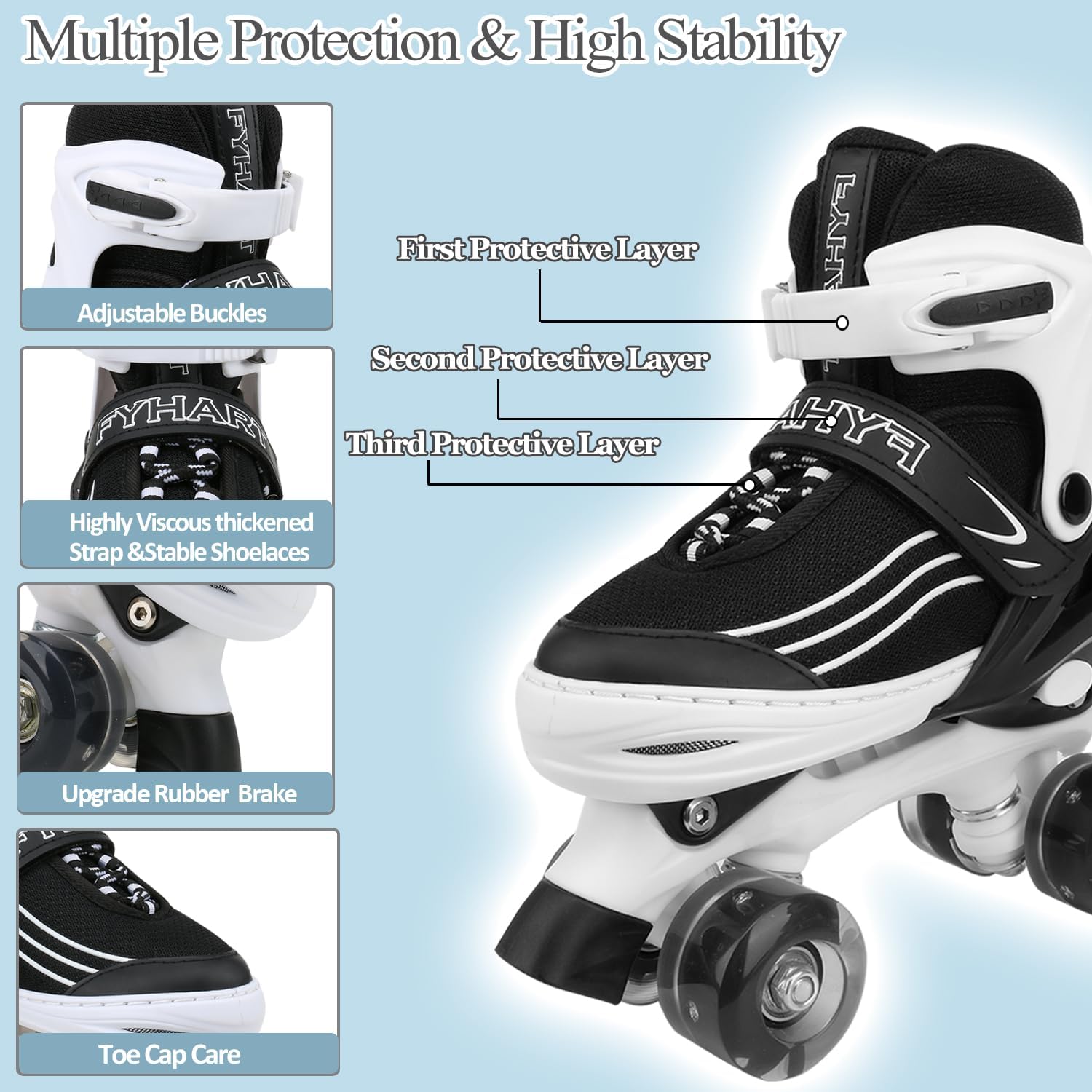 SYXKJ Patines ajustables de 4 tamaños para niños y niñas, patines para niños con todas las ruedas iluminadas para niños pequeños, principiantes,