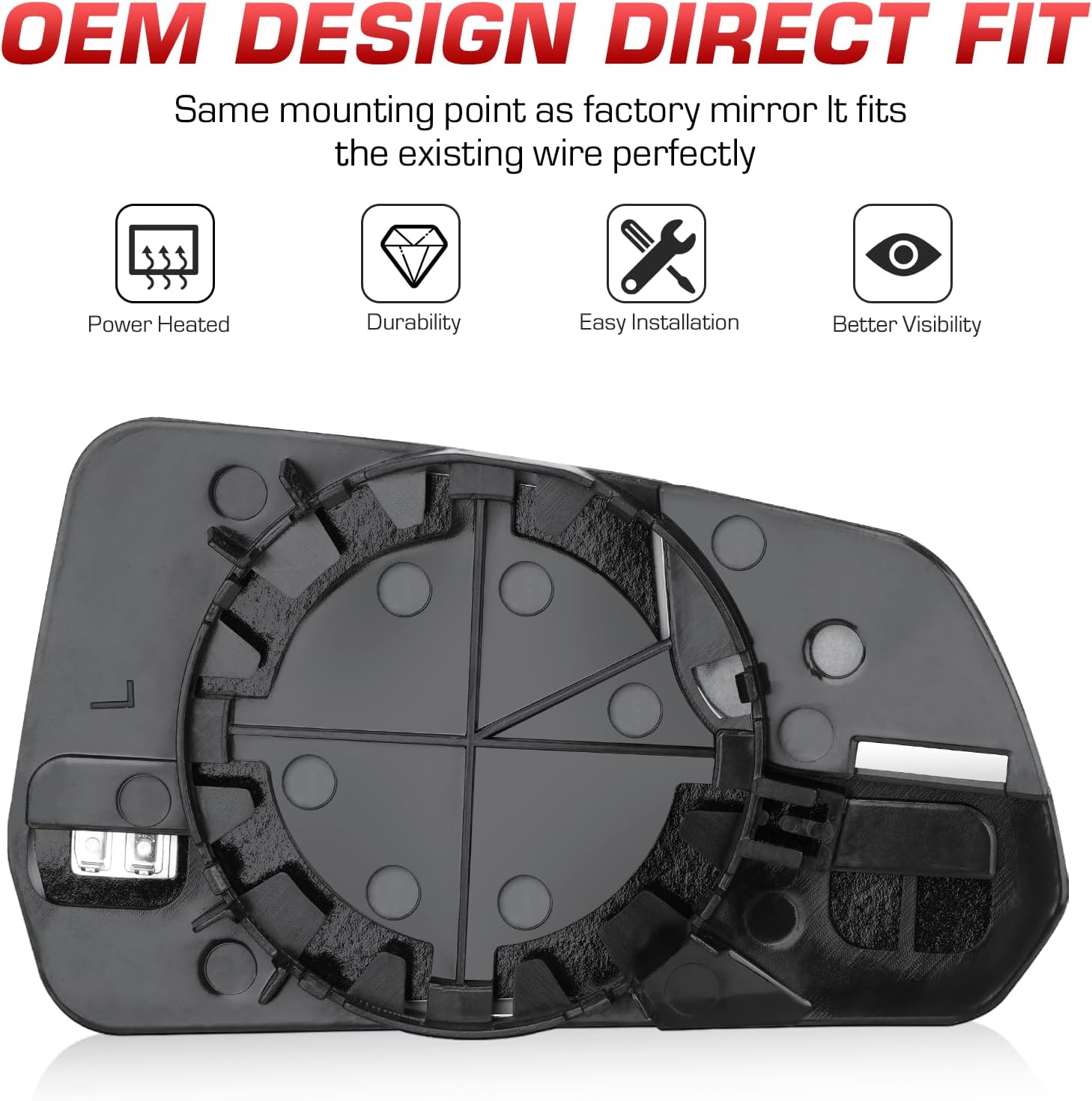 Passenger & Drive – Juego de espejos calefactables laterales para Ford Mustang 2015, 2016, 2017, 2018, 2019, 2020, reemplazo FR3Z17K707T
