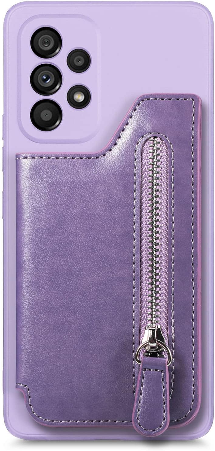 Tncavo Funda tipo cartera para Samsung Galaxy A23 5G4G, piel sintética, con cierre de cremallera, tarjetero RFID, funda para teléfono para Samsung