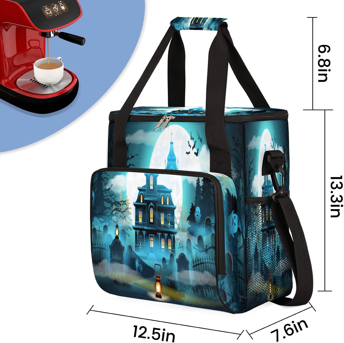 Bolsa de almacenamiento de viaje compatible con Keurig K-Mini o K-Mini Plus portátil de una sola porción con bolsillos para cápsulas K-Cup K-Cup