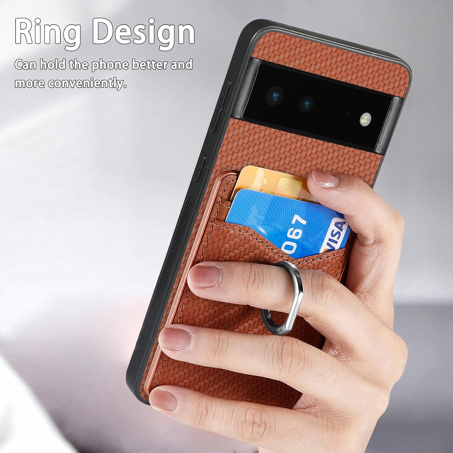 Asuwish Funda de teléfono para Google Pixel 6 Funda tipo cartera con protector de pantalla de vidrio templado y soporte de anillo delgado, soporte