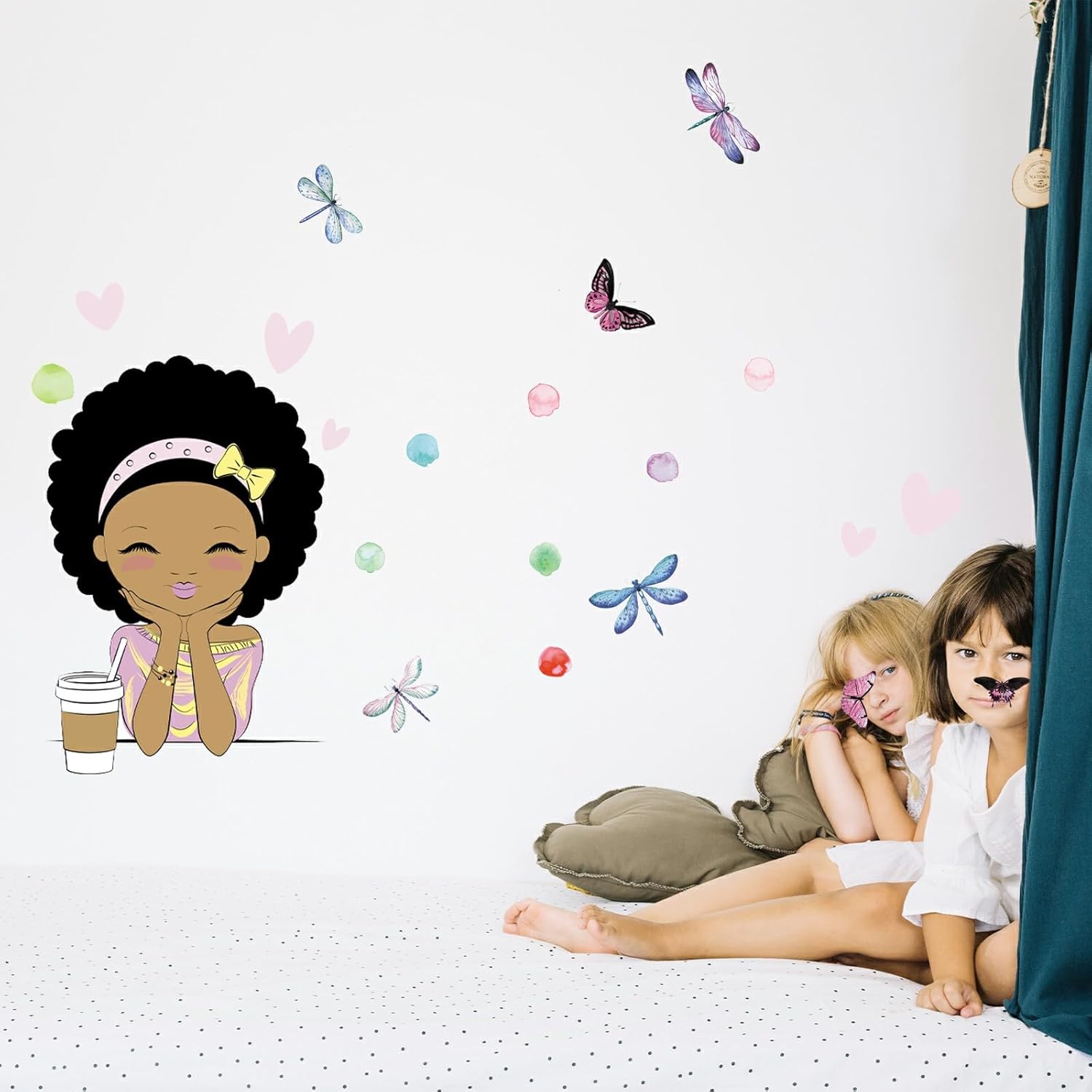 Adhesivo decorativo para pared de niñas africanas y mujeres, decoración mural artística de bricolaje, decoración de pared para adolescentes,