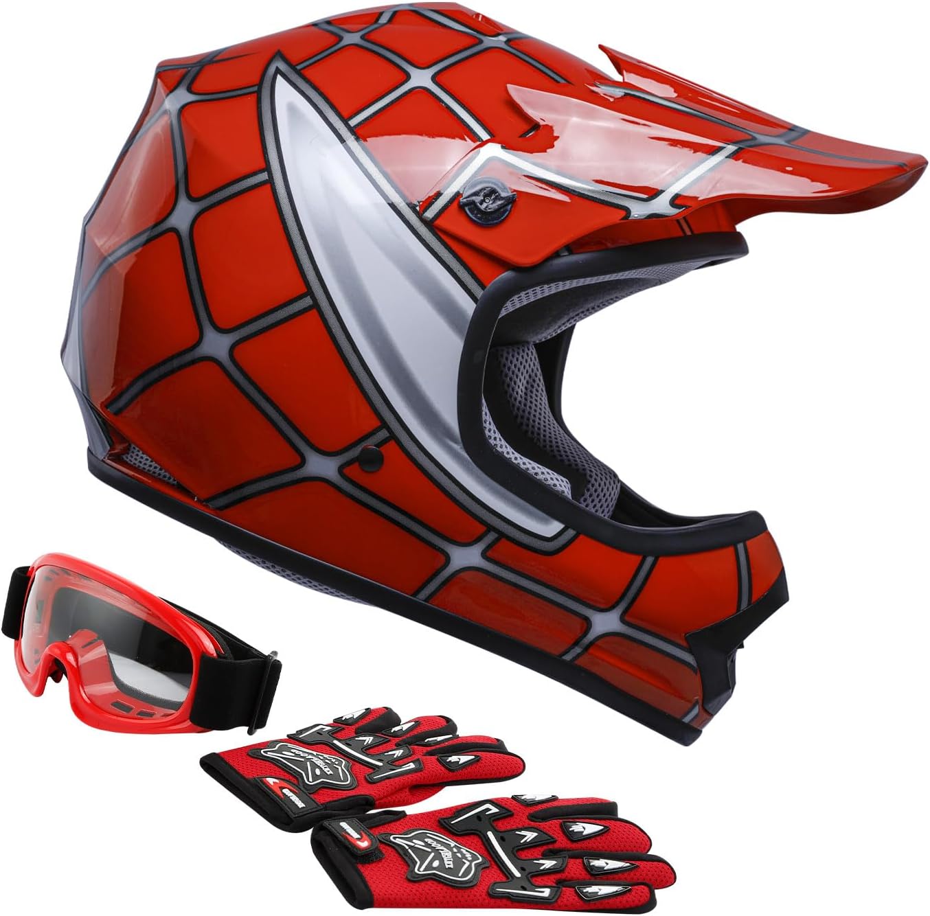 TCT-MOTORPARTS DOT – Casco de motocross ATV para niños y jóvenes, casco de cara completa