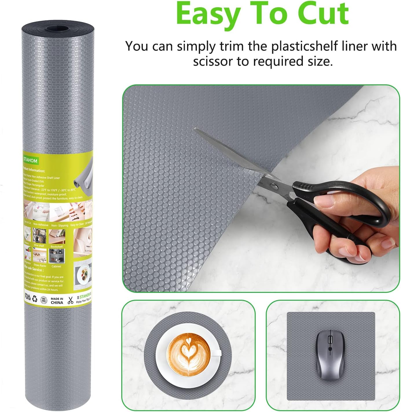 StaHom Revestimientos para armarios de cocina, revestimientos para refrigeradores, revestimientos impermeables para armarios de cocina, tapetes