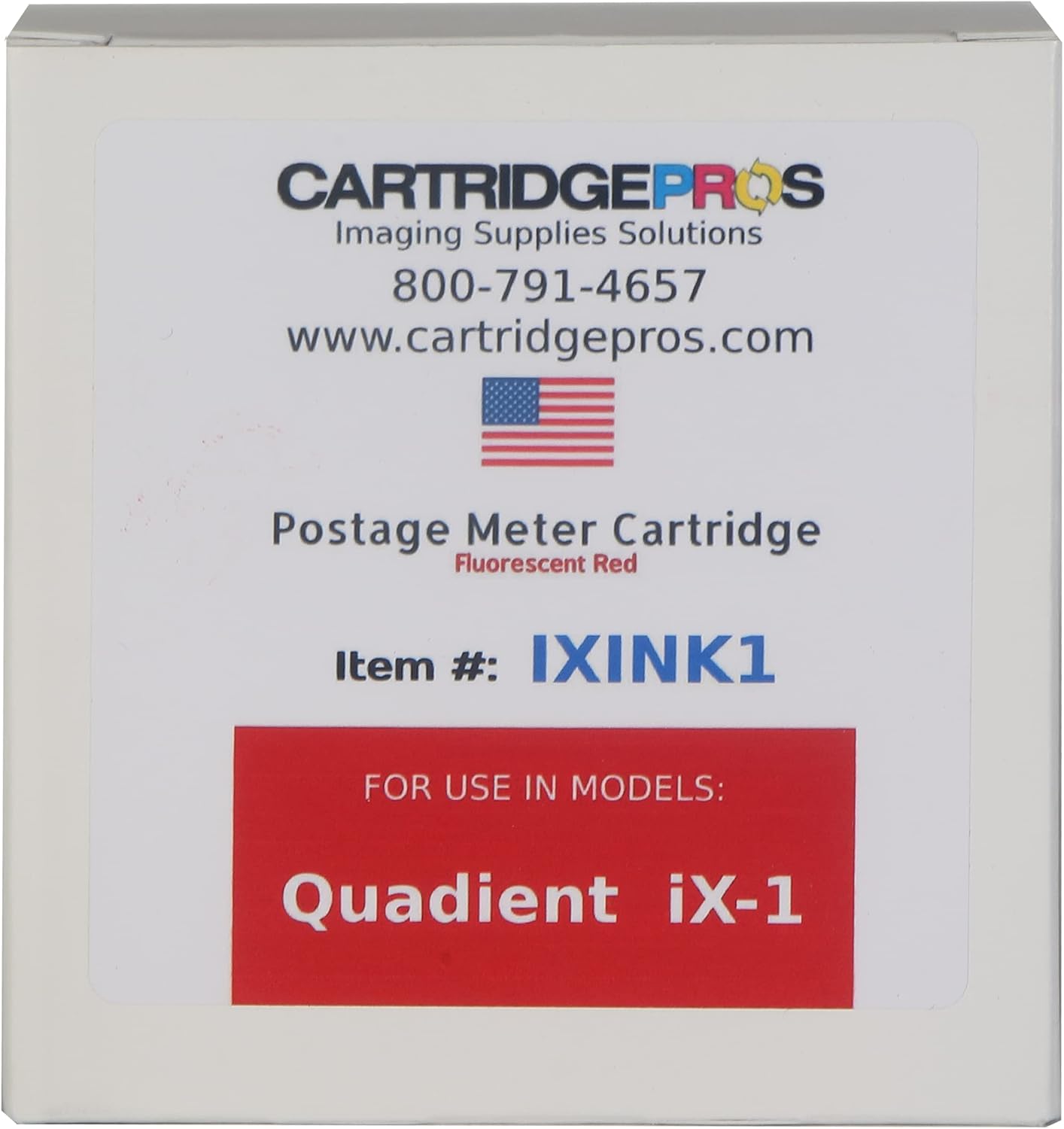 Cartucho de tinta rojo IXINK1 fabricado en EE. UU. para medidores de franqueo iX-1