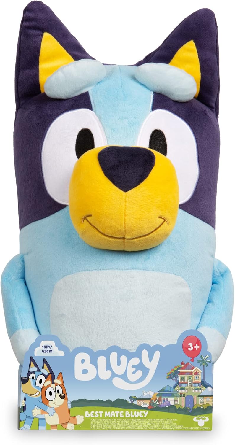 Bluey Jumbo Plush 40 cm, Blue Dog Plush, as in The Children’s Series, Soft and Soft, to Hug and accompany Your Children, Famous (BLY05000)