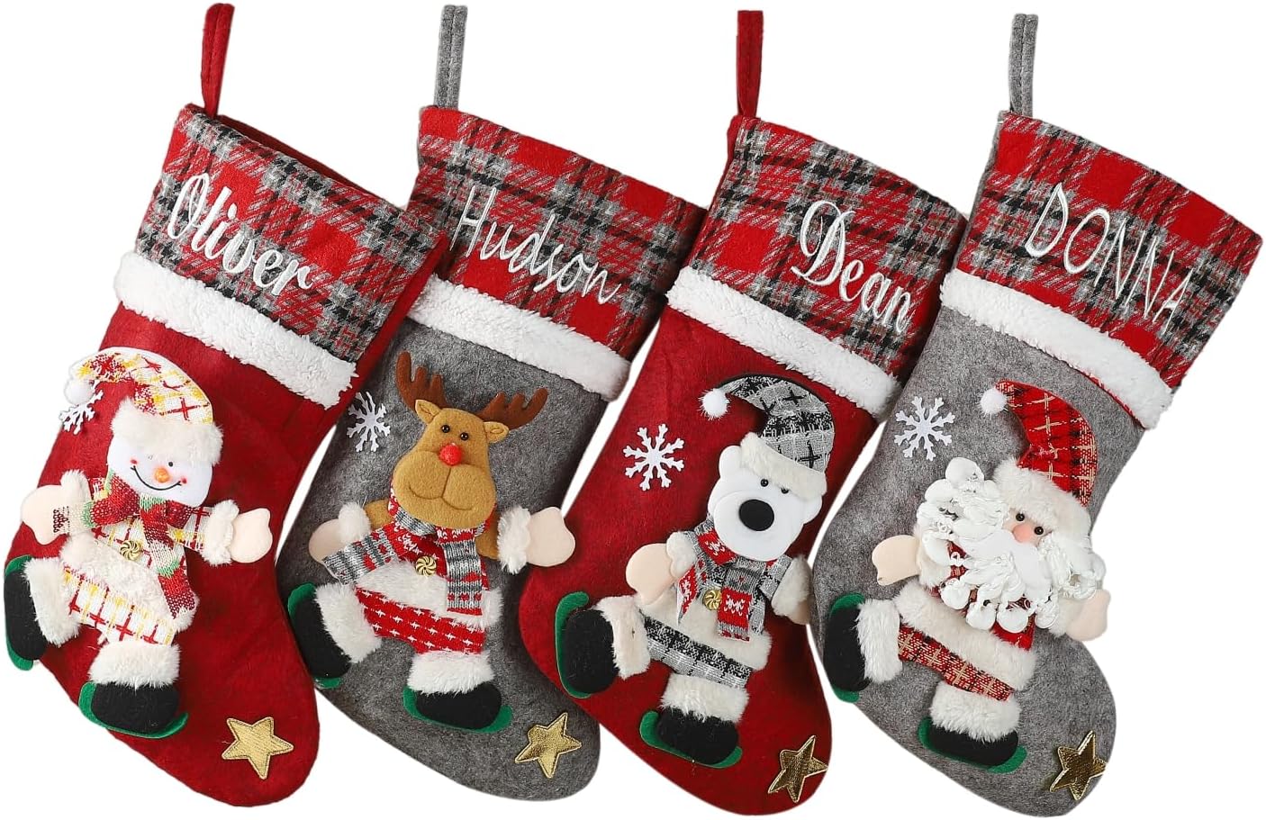 Calcetines de Navidad personalizados, decoración de Navidad 2023, medias de Navidad personalizadas con nombre bordado para la familia, medias