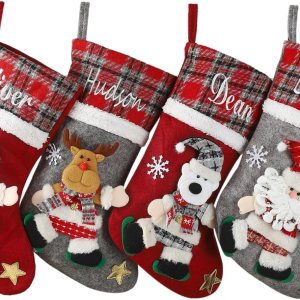 Calcetines de Navidad personalizados, decoración de Navidad 2023, medias de Navidad personalizadas con nombre bordado para la familia, medias Calcetines de Navidad personalizados, decoración de Navidad 2023, medias de Navidad personalizadas con nombre bordado para la familia, medias