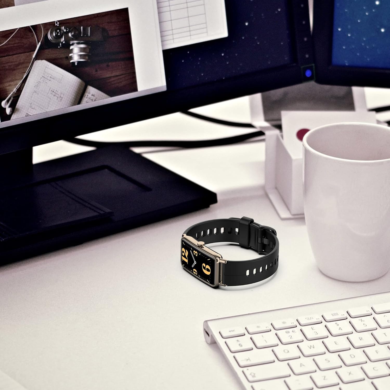 FitTurn Correa de reloj compatible con Huawei Watch Fit Mini, correa deportiva de silicona ajustable de repuesto para Huawei Watch Fit Mini Smart