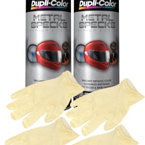 Dupli-Color Paquete de pintura en aerosol con manchas de metal azul océano (11 onzas) con guantes de látex (6 artículos) Dupli-Color Paquete de pintura en aerosol con manchas de metal azul océano (11 onzas) con guantes de látex (6 artículos)