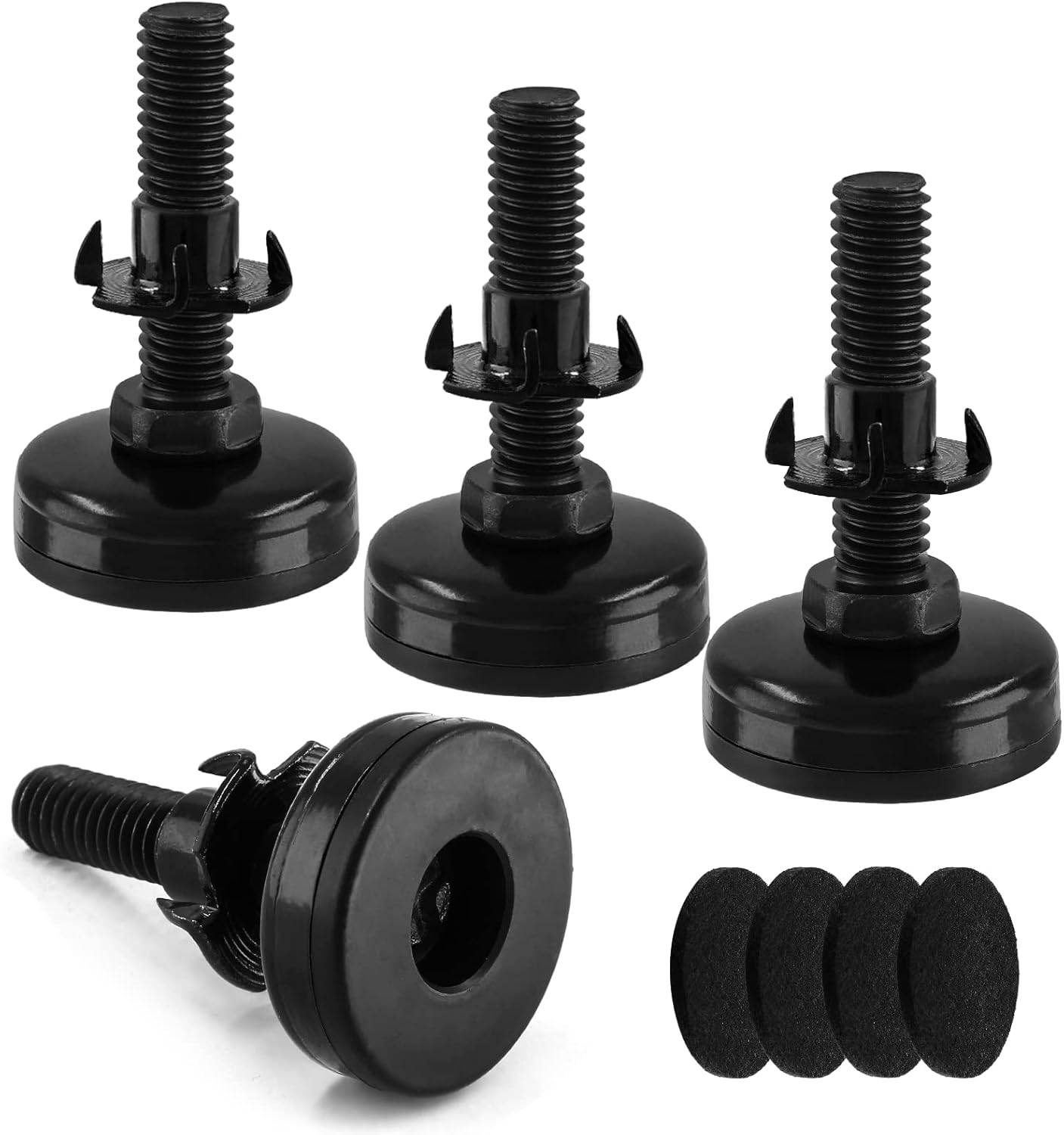 4 niveladores de muebles, patas ajustables de 38 pulgadas, patas niveladoras negras resistentes, pies autonivelantes, patas de muebles para