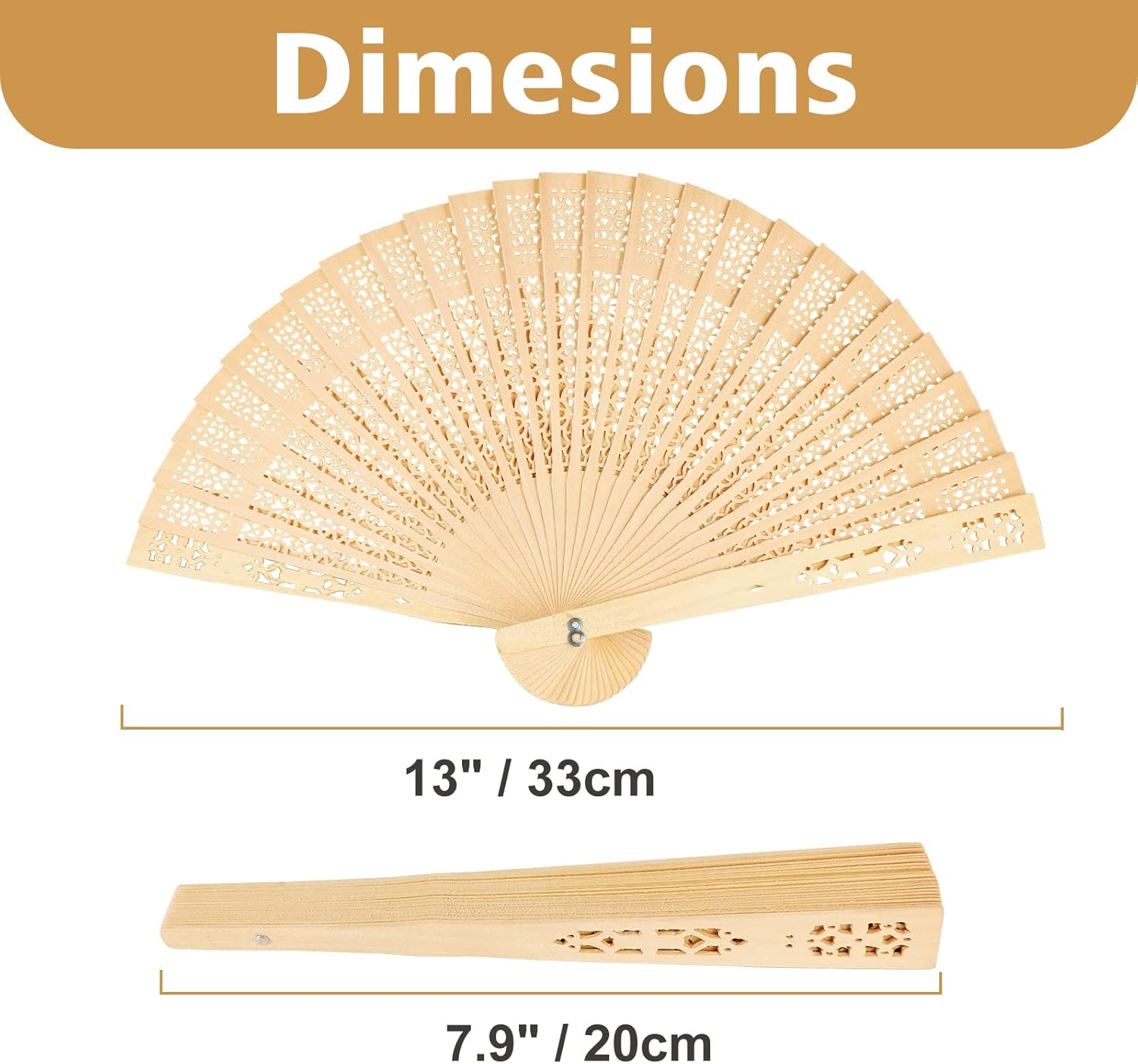 Abanicos plegables de madera, 4 ventiladores de mano de madera clásica, abanicos de mano de madera tallada hueca con borla para cosplay, baile,