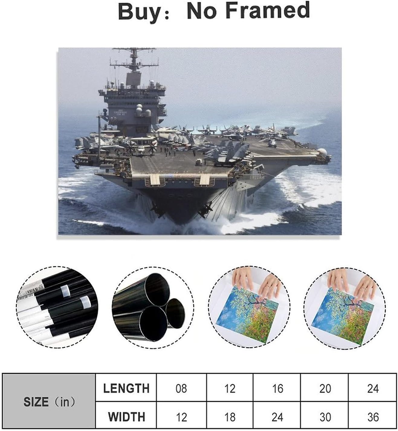 Buque de guerra militar buque de guerra naval USS Enterprise CVN-65 Carrier Sala de batalla Estética Carteles de lona carteles de lona Decoración de