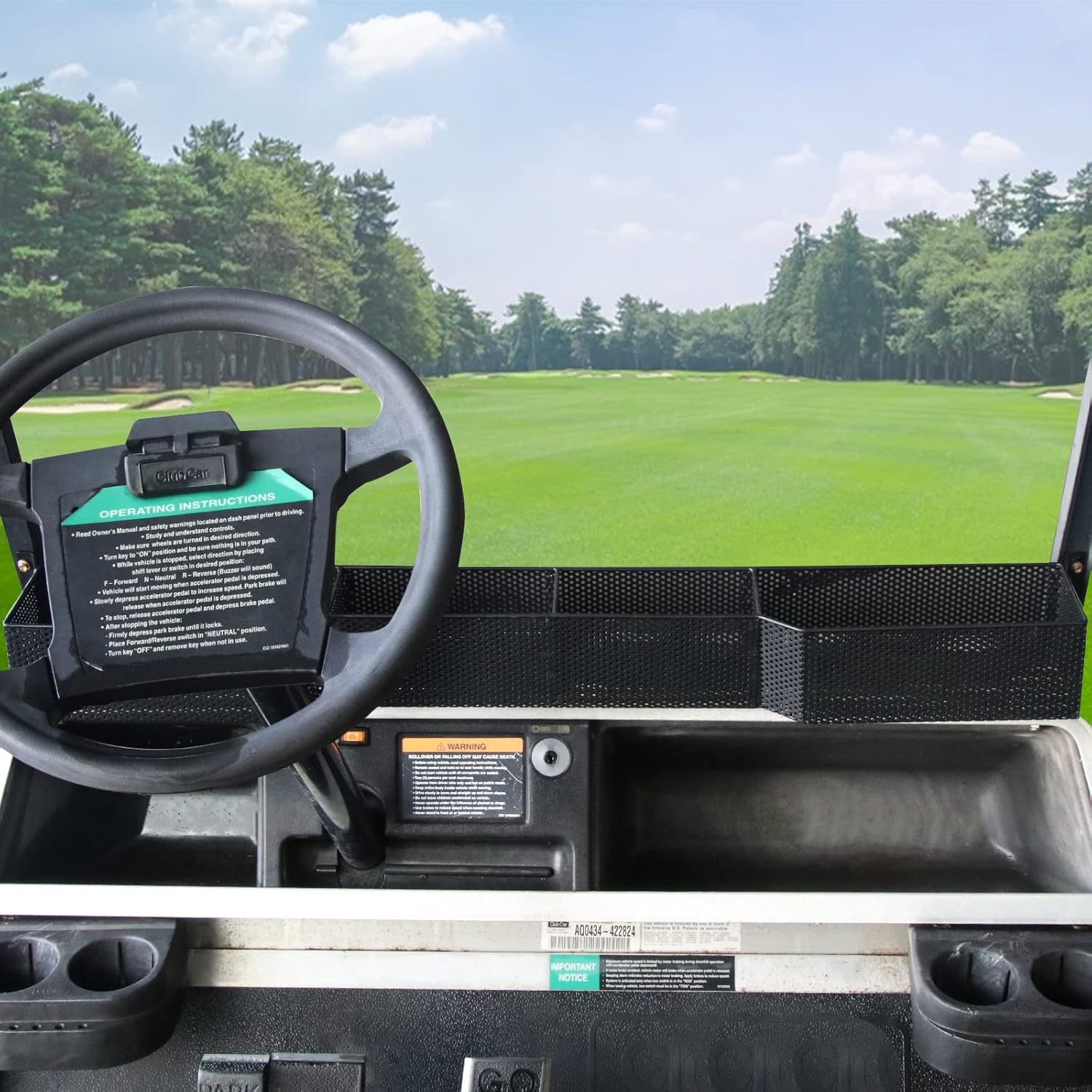 Cesta de almacenamiento interior frontal para carrito de golf para Club Car DS Precedent, EZGo RXV TXT, organizador de bandeja de almacenamiento