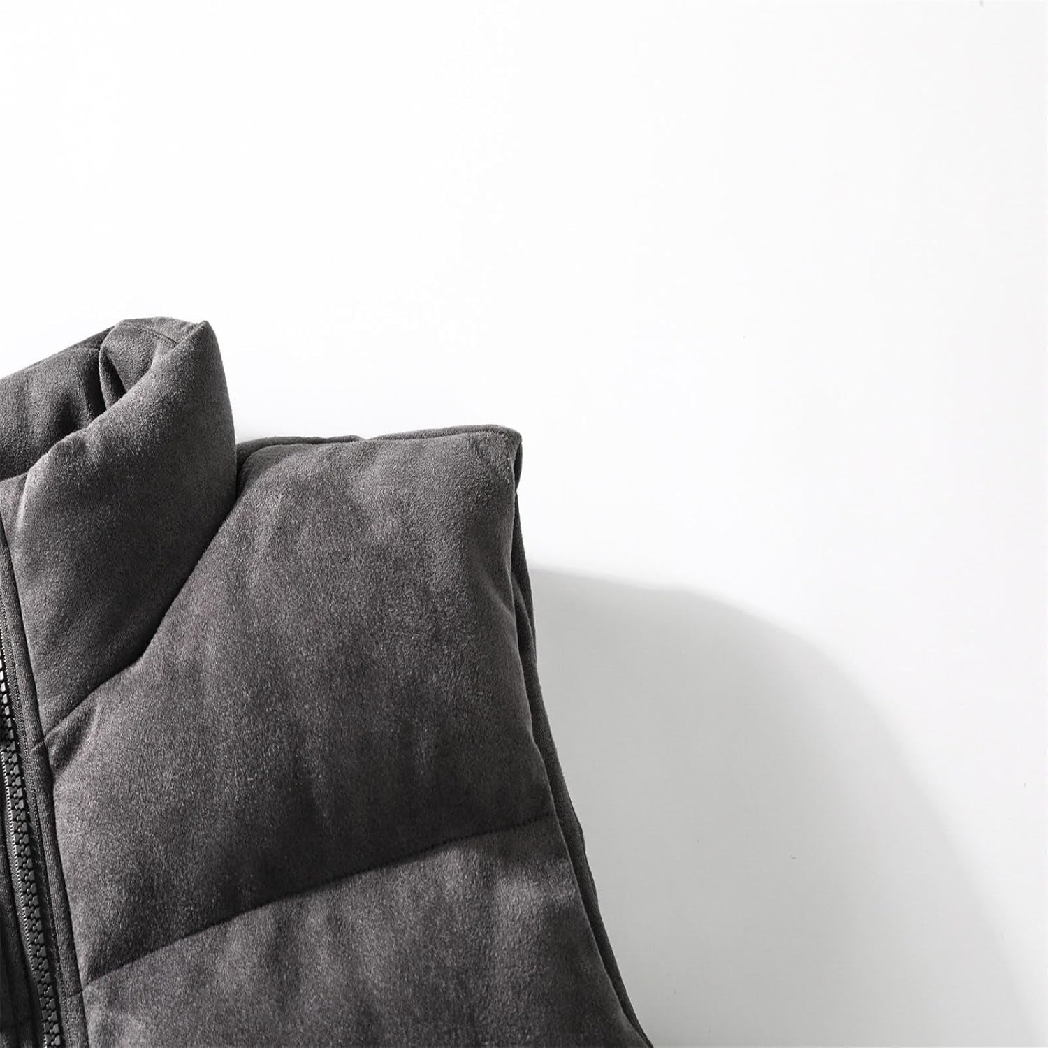 Chaleco acolchado para mujer, forro polar de invierno, chaqueta acolchada cálida con cremallera completa, cuello alto, chaleco térmico de plumón